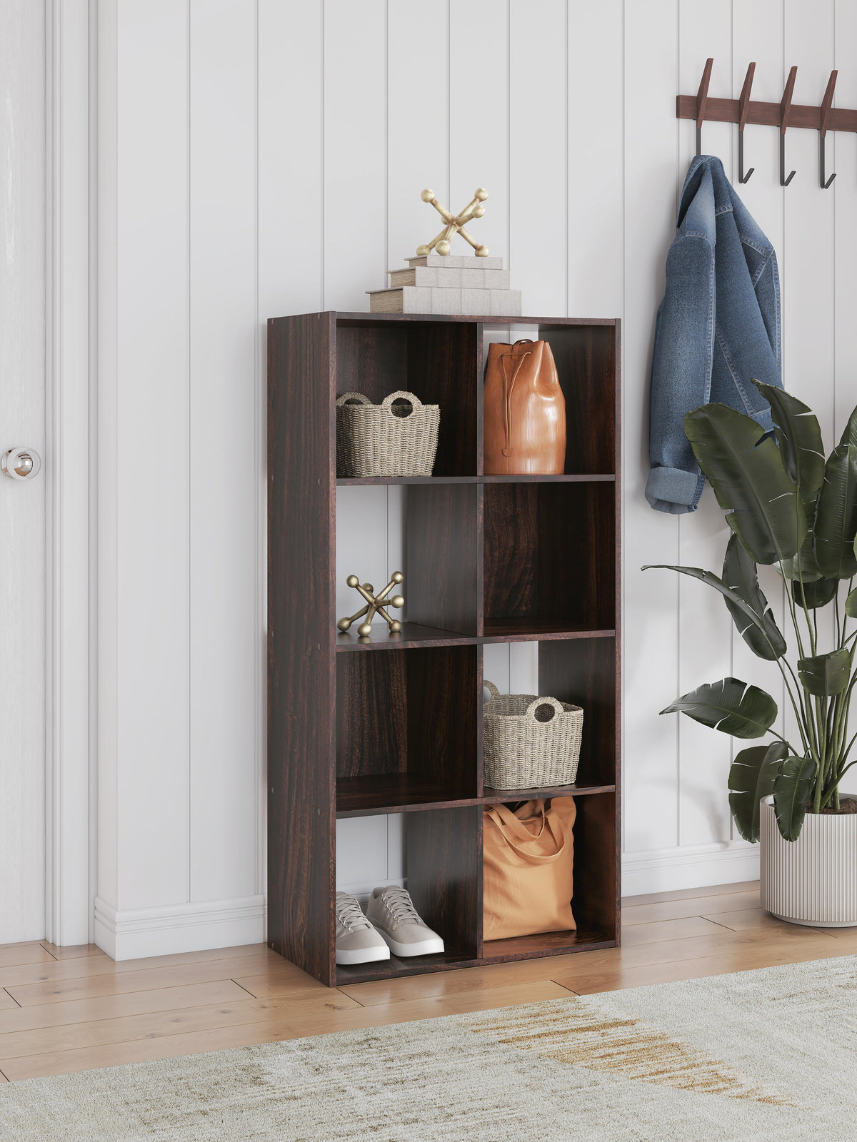 Dar Furniture - Ashley Furniture - Glosmount Eight Cube Organizer - Eight Cube Organizer / Cherry/Light Brown - EA1055-4X2