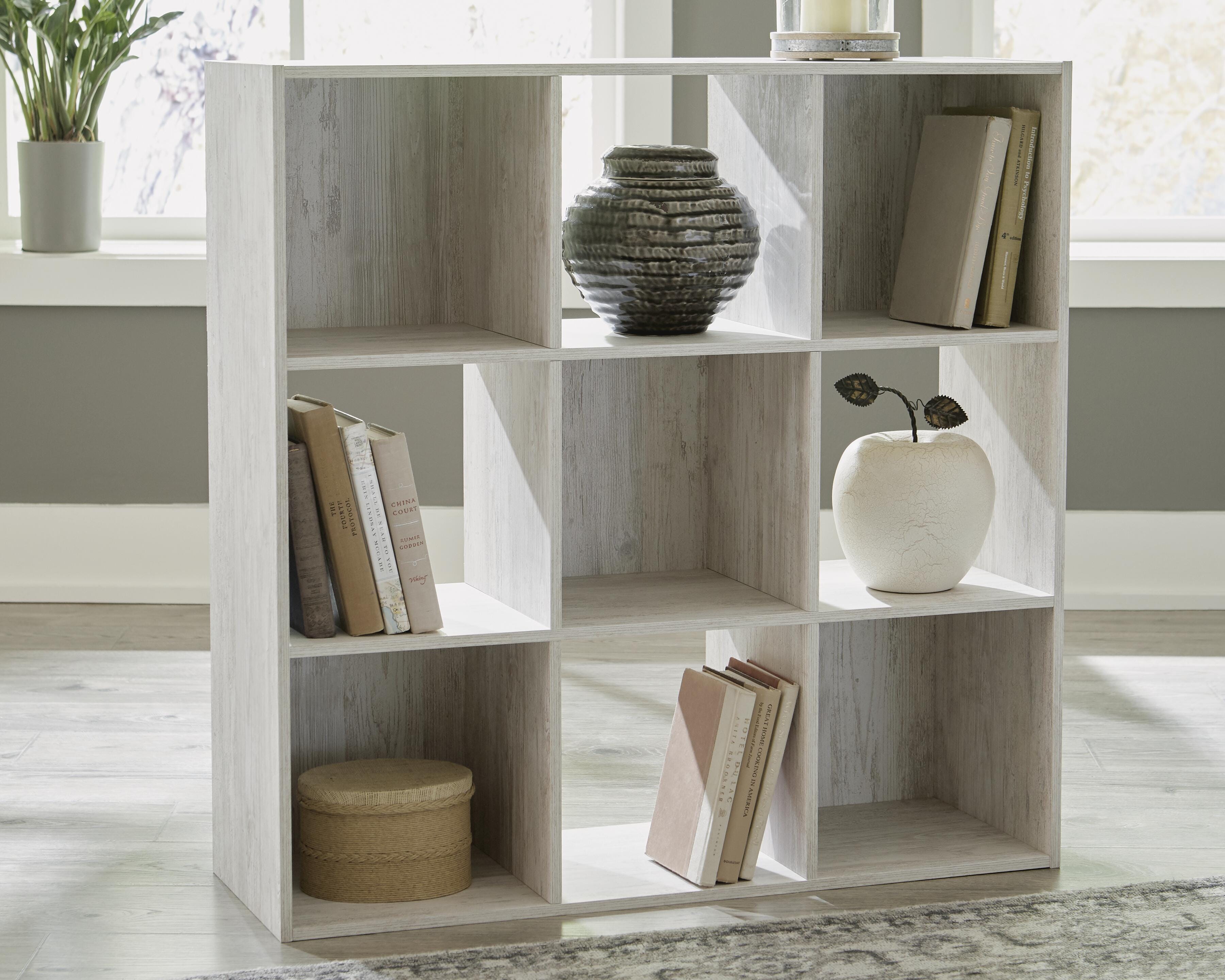 Dar Furniture - Ashley Furniture - Paxberry Nine Cube Organizer - Nine Cube Organizer / Whitewash - EA1811-3X3