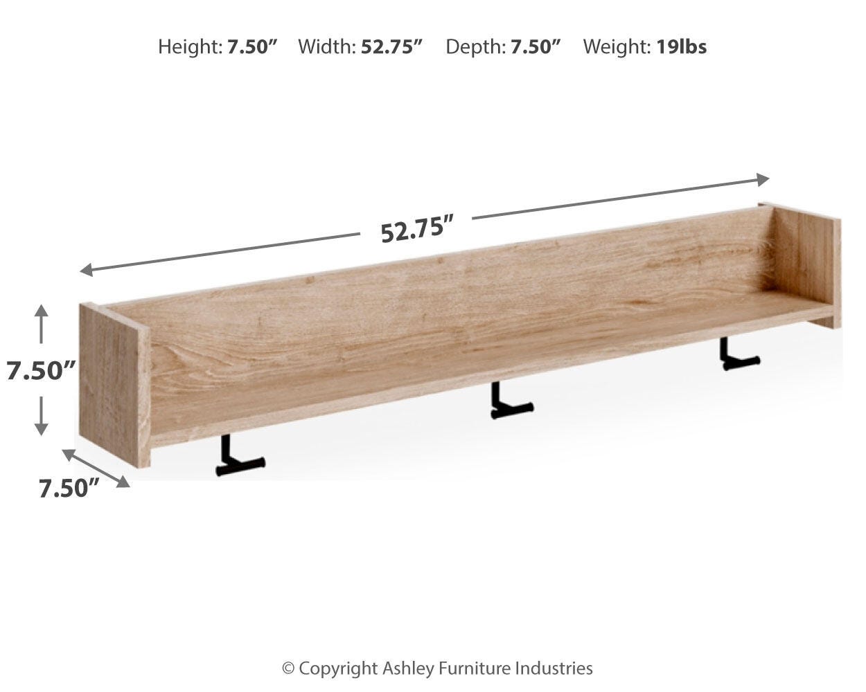 Oliah Wall Mounted Coat Rack with Shelf