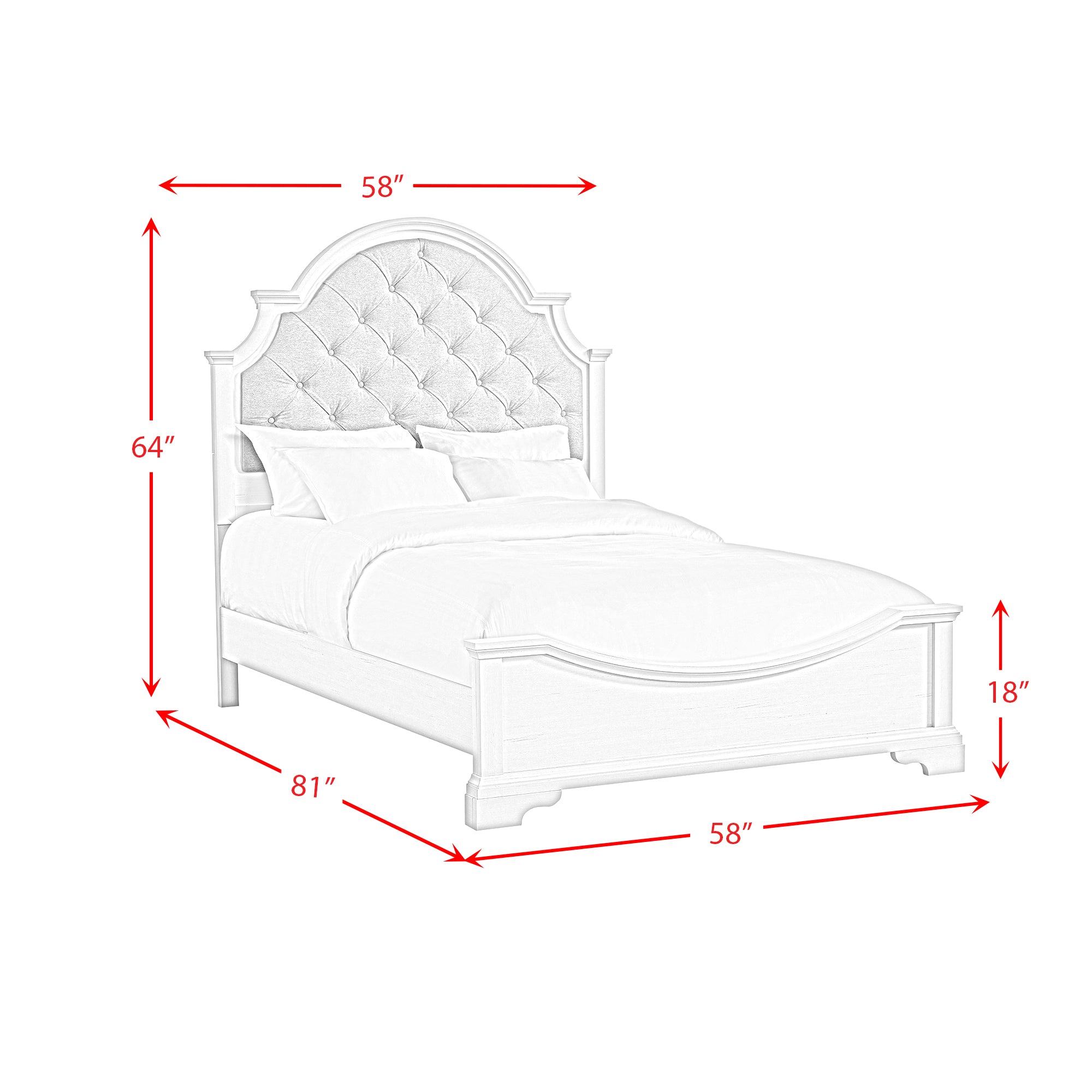 Eastwood Youth Full UPH Bed in Off-White