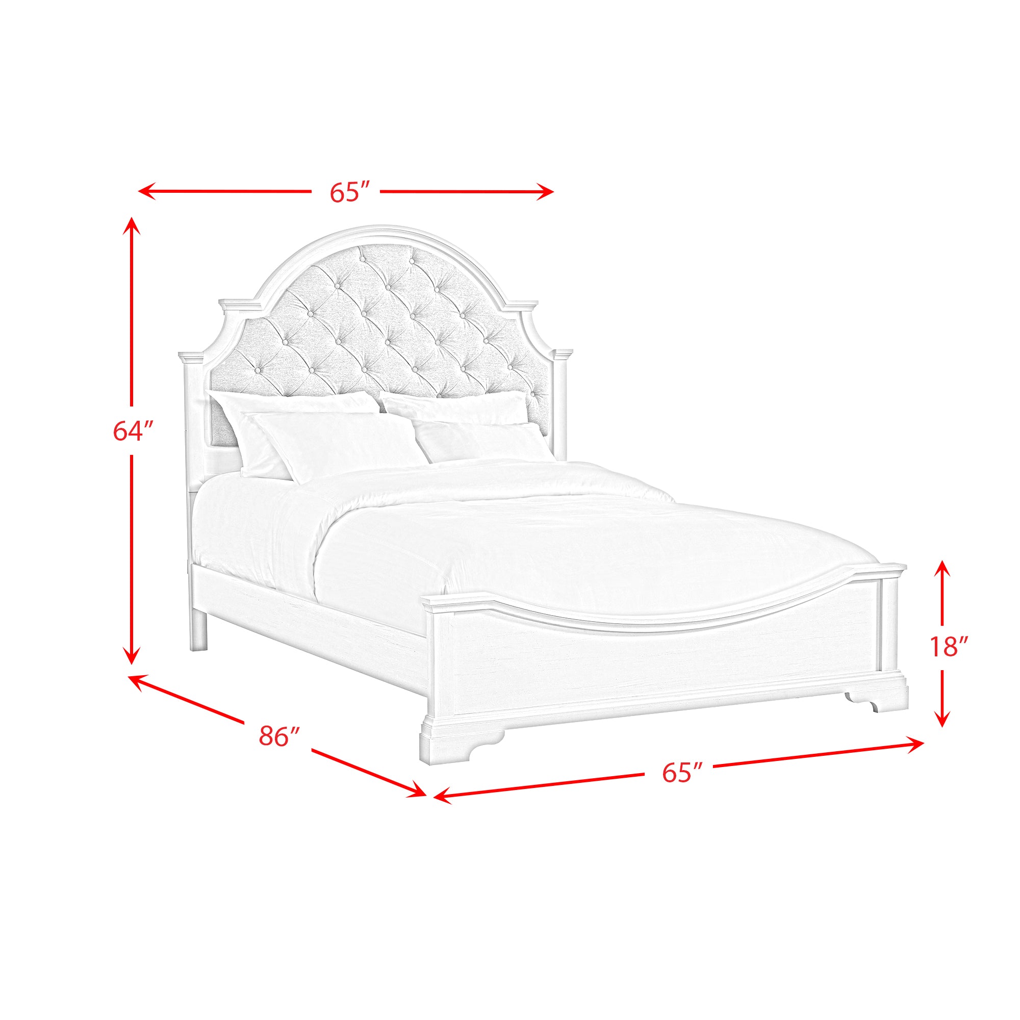 Eastwood Youth Queen UPH Bed in Off-White