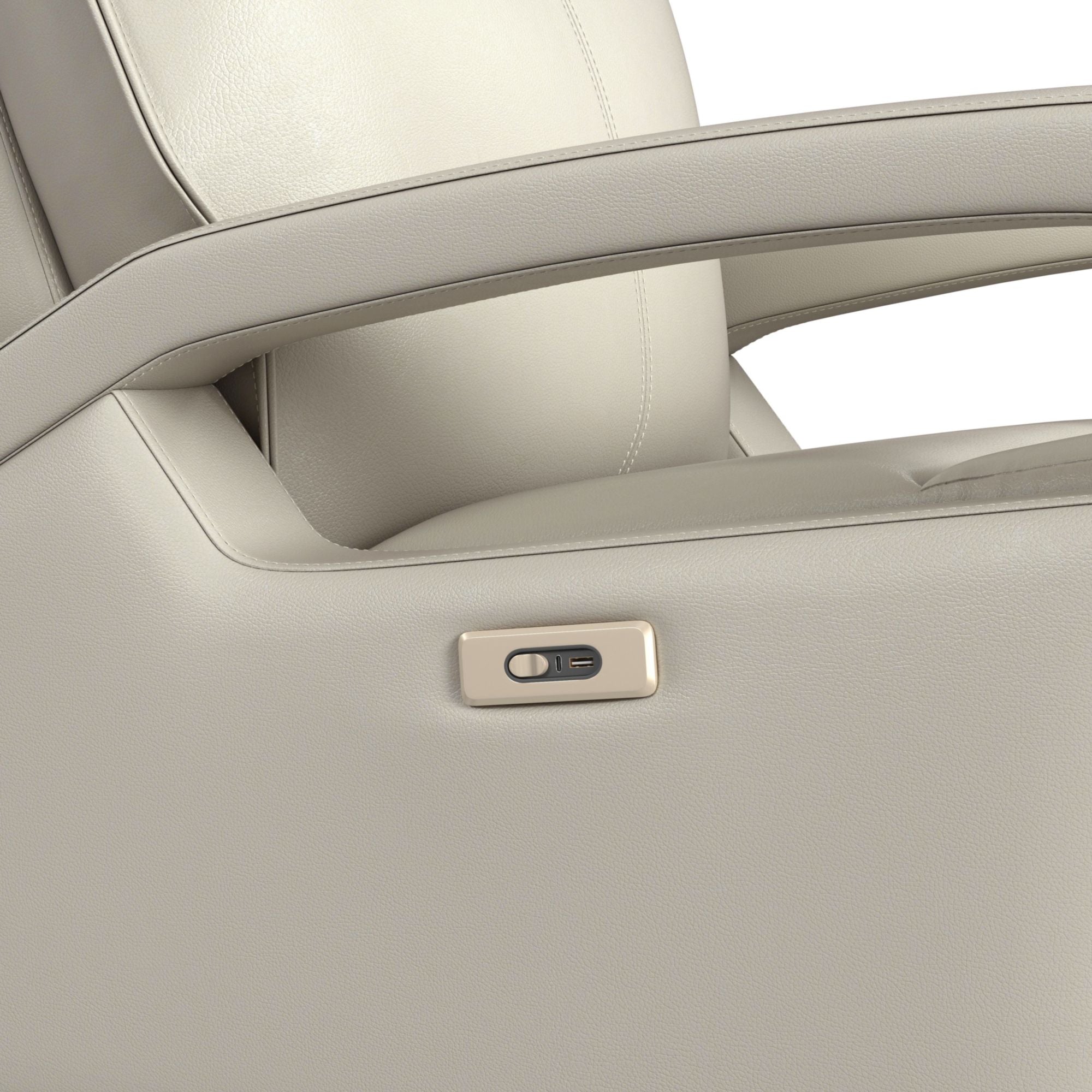 Eco P1 Recliner with Glider and Swivel in Del Mar Cream