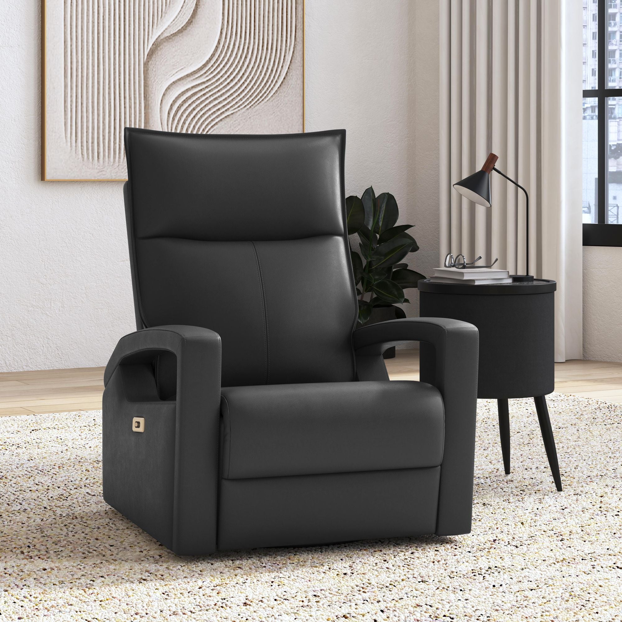 Eco P1 Recliner with Glider and Swivel in Del Mar Grey – SKU U-19020-4617-107P | Elements