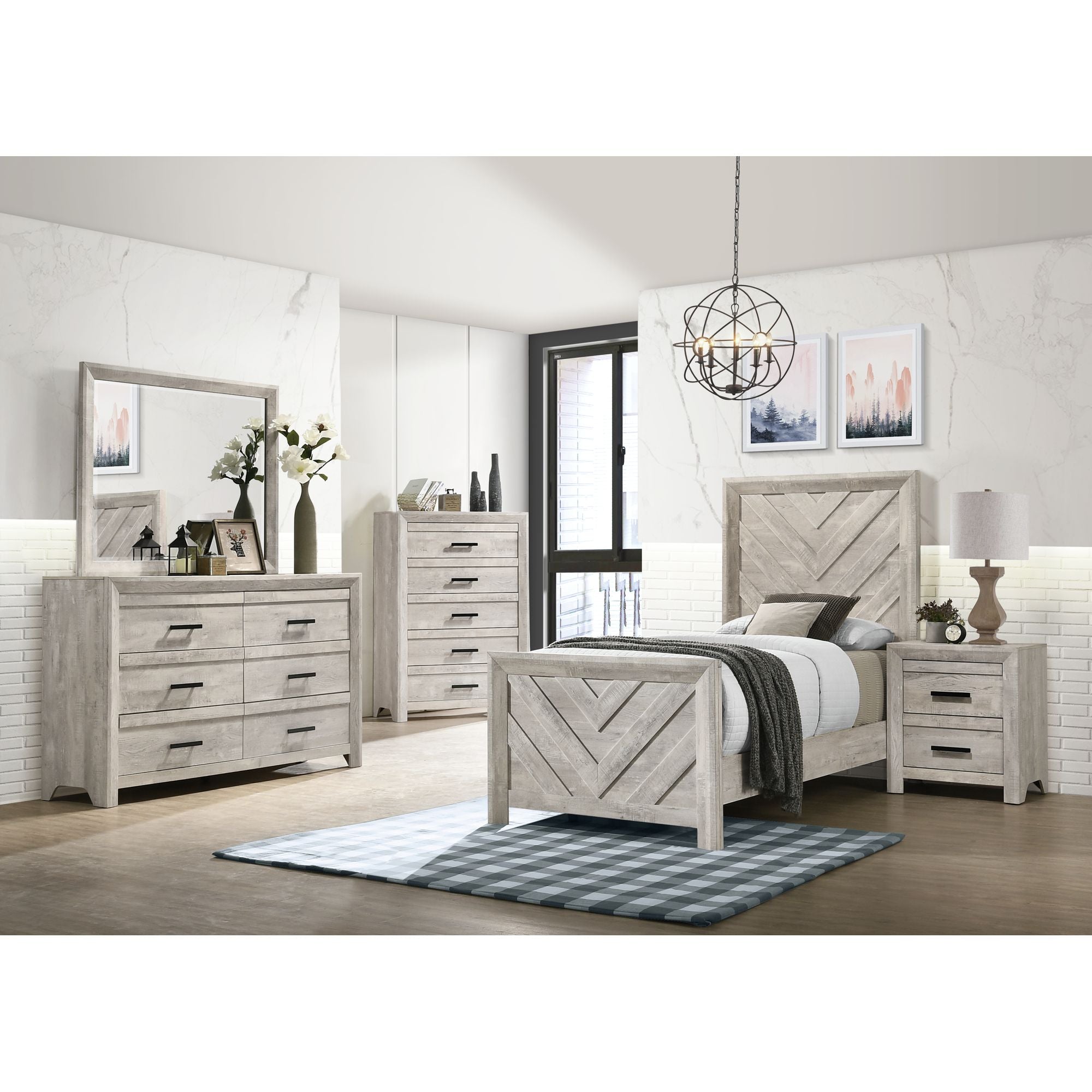 Eleanor Twin Bed in White – SKU EL700TBZS | Elements