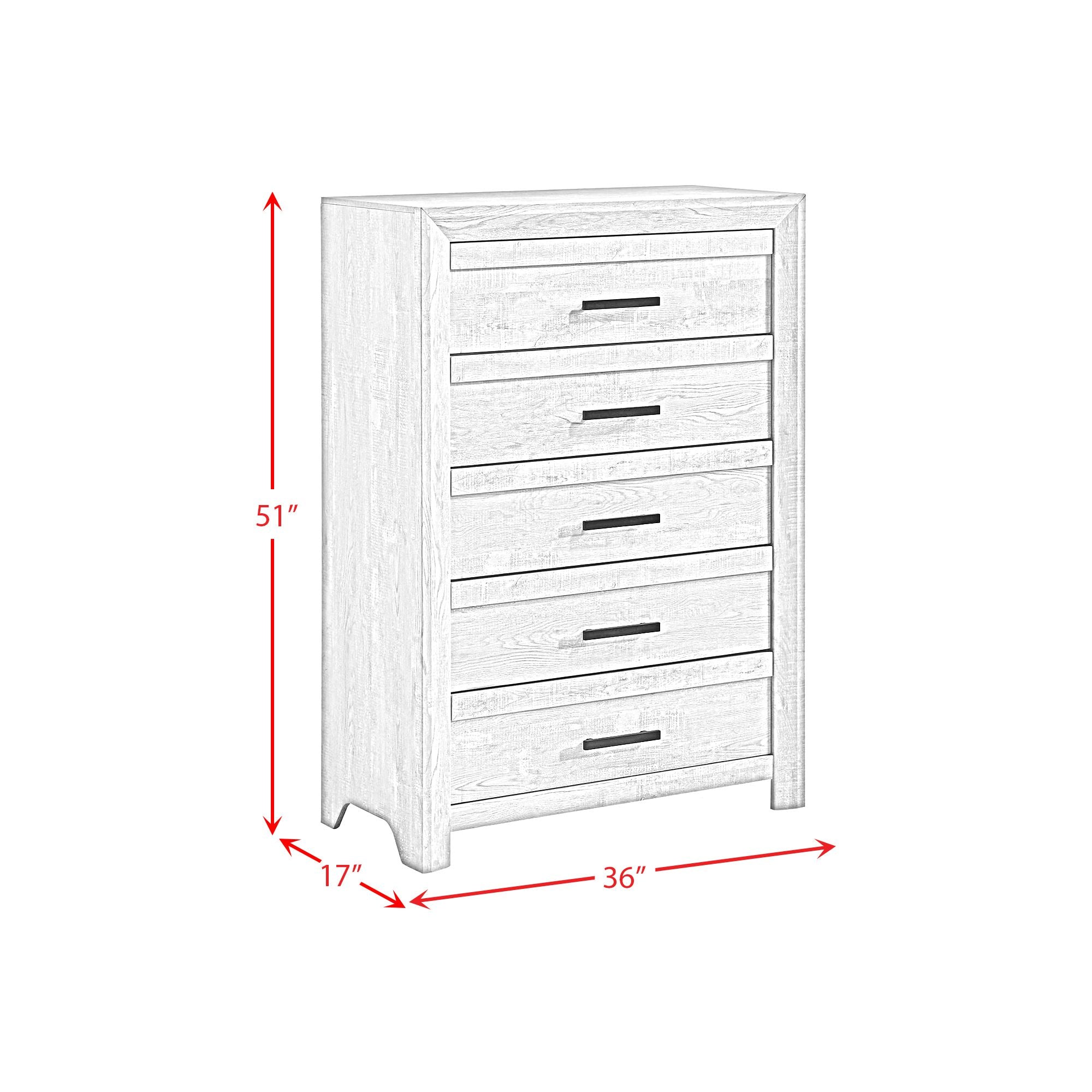 Eleanor 5-Drawer Chest in White