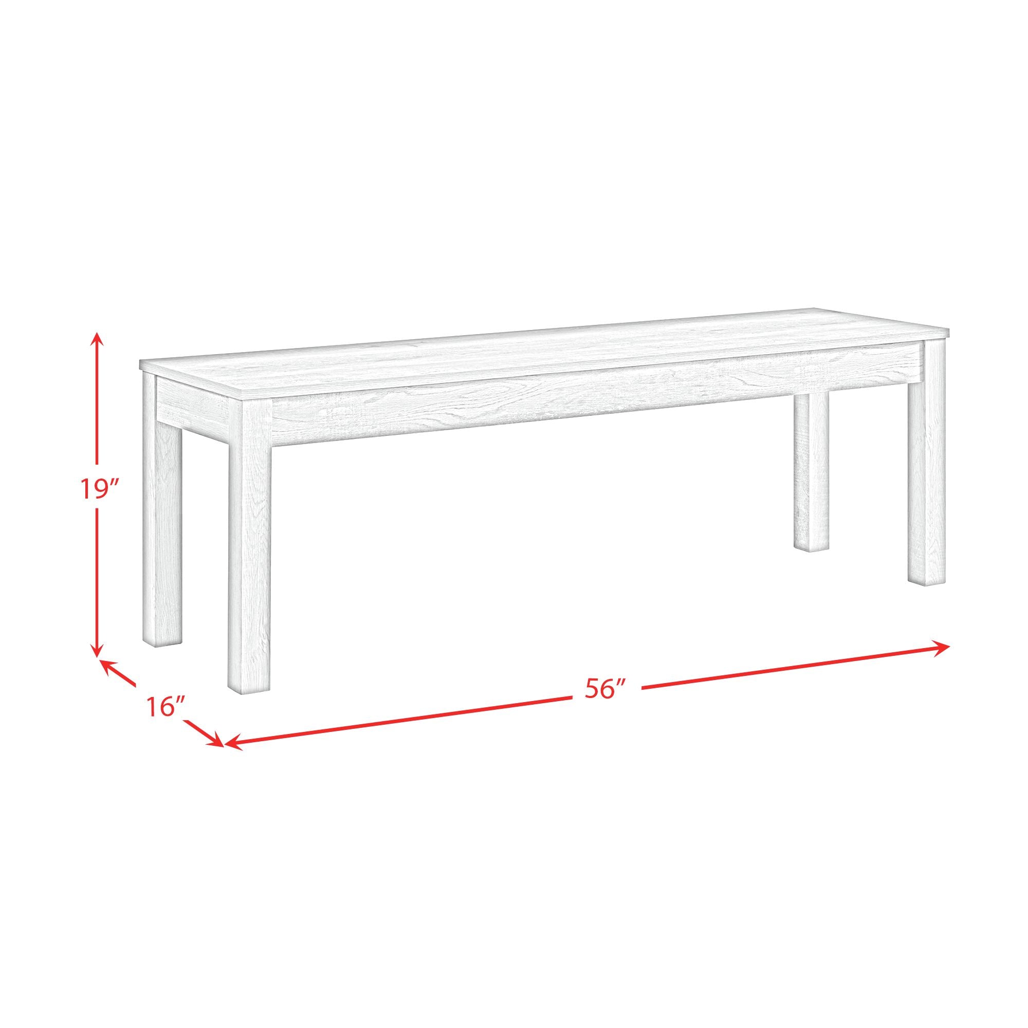 Eleanor Dining Bench in Brown