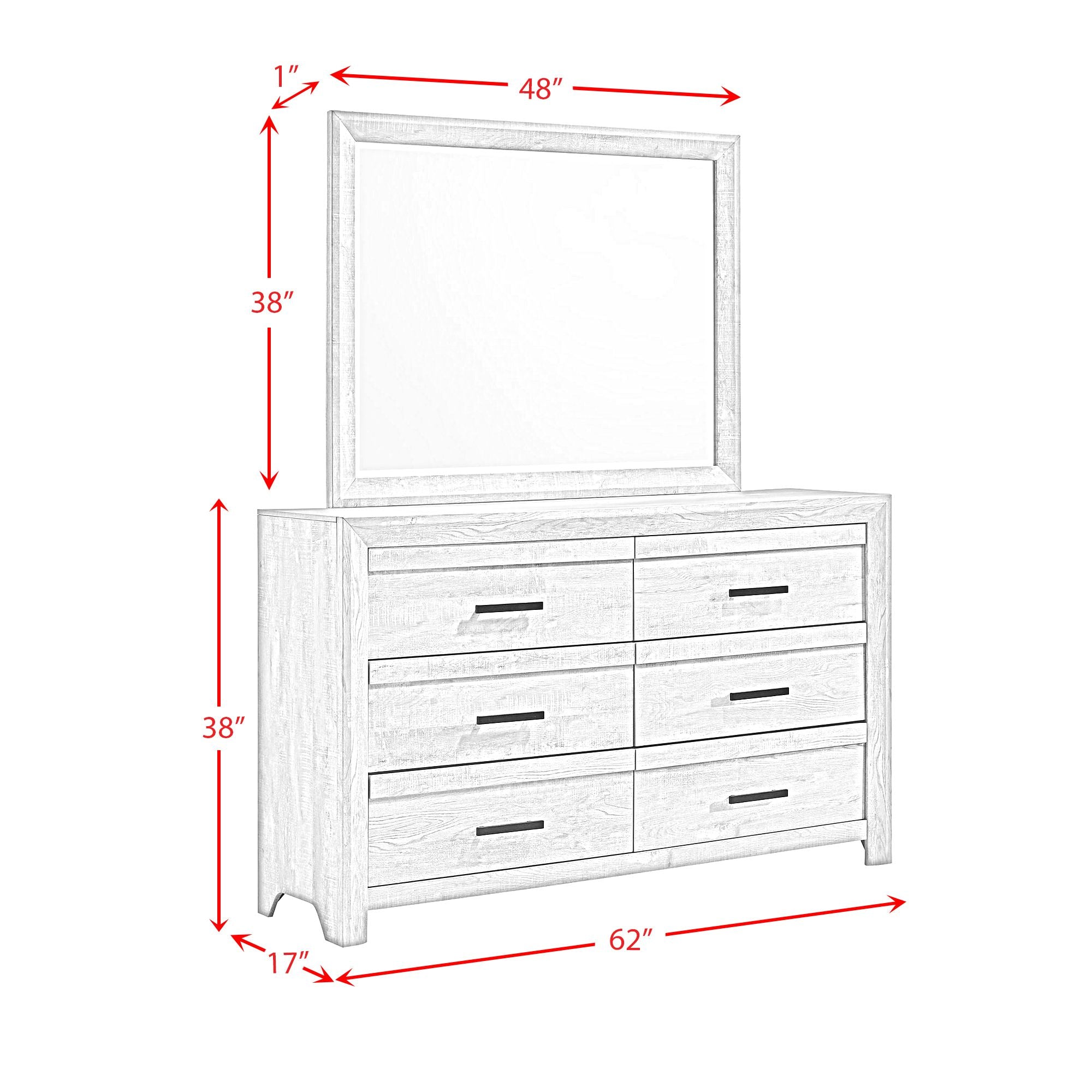 Eleanor Dresser & Mirror Set in Mocha Grey