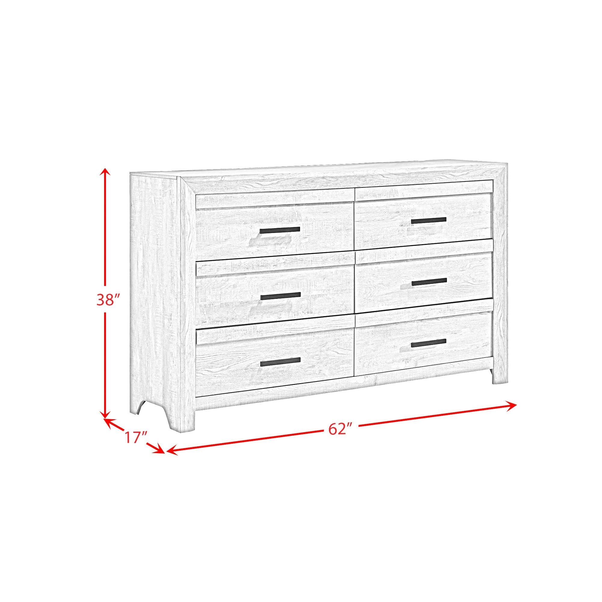 Eleanor 6-Drawer Dresser in White