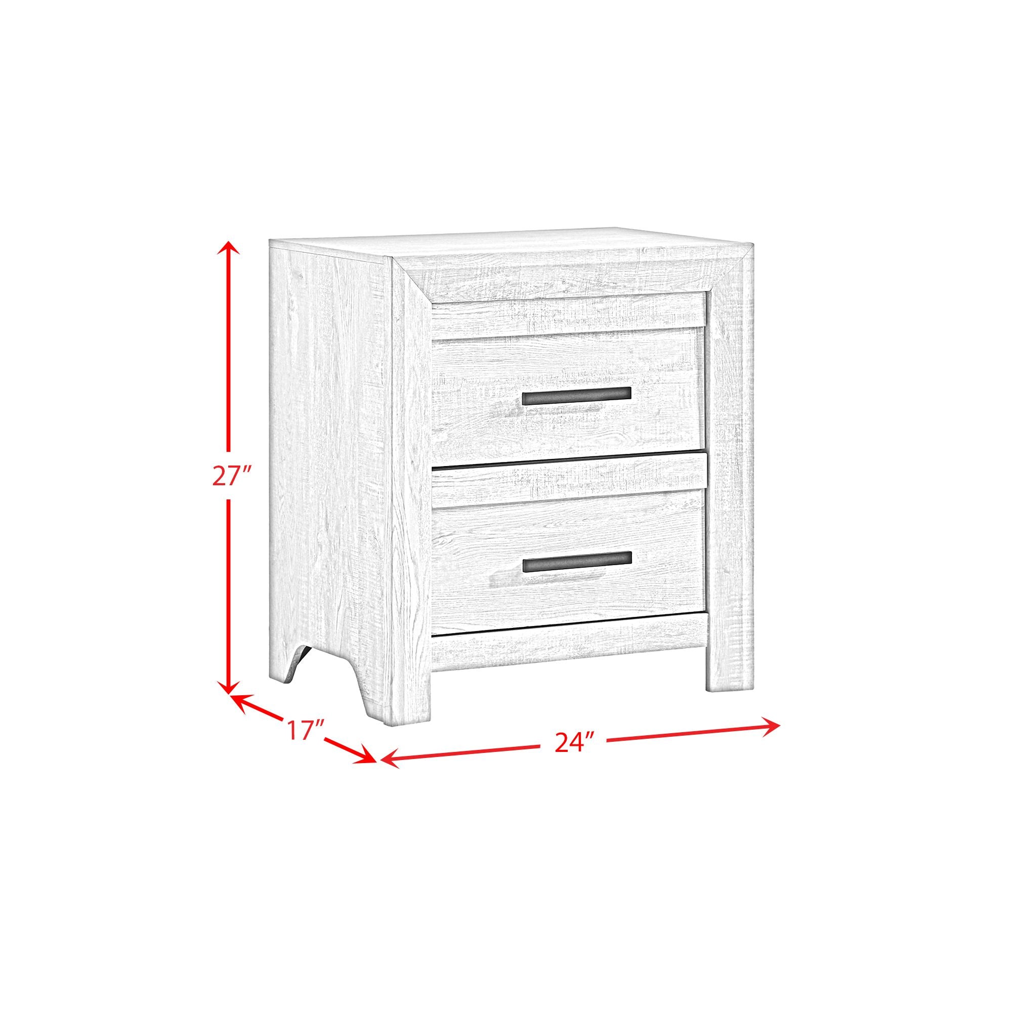 Eleanor 2-Drawer Nightstand in Mocha Grey