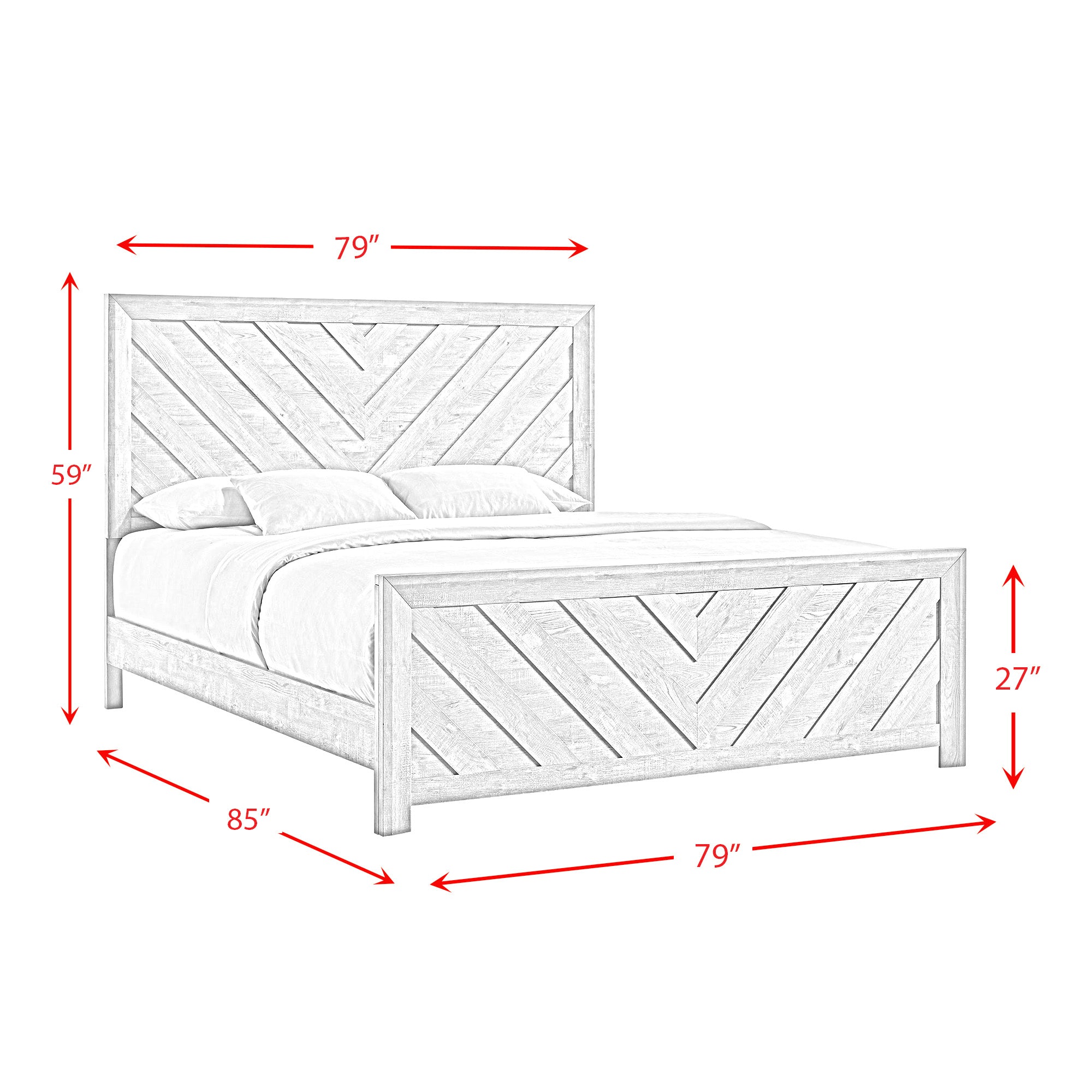 Ellen King Bed White