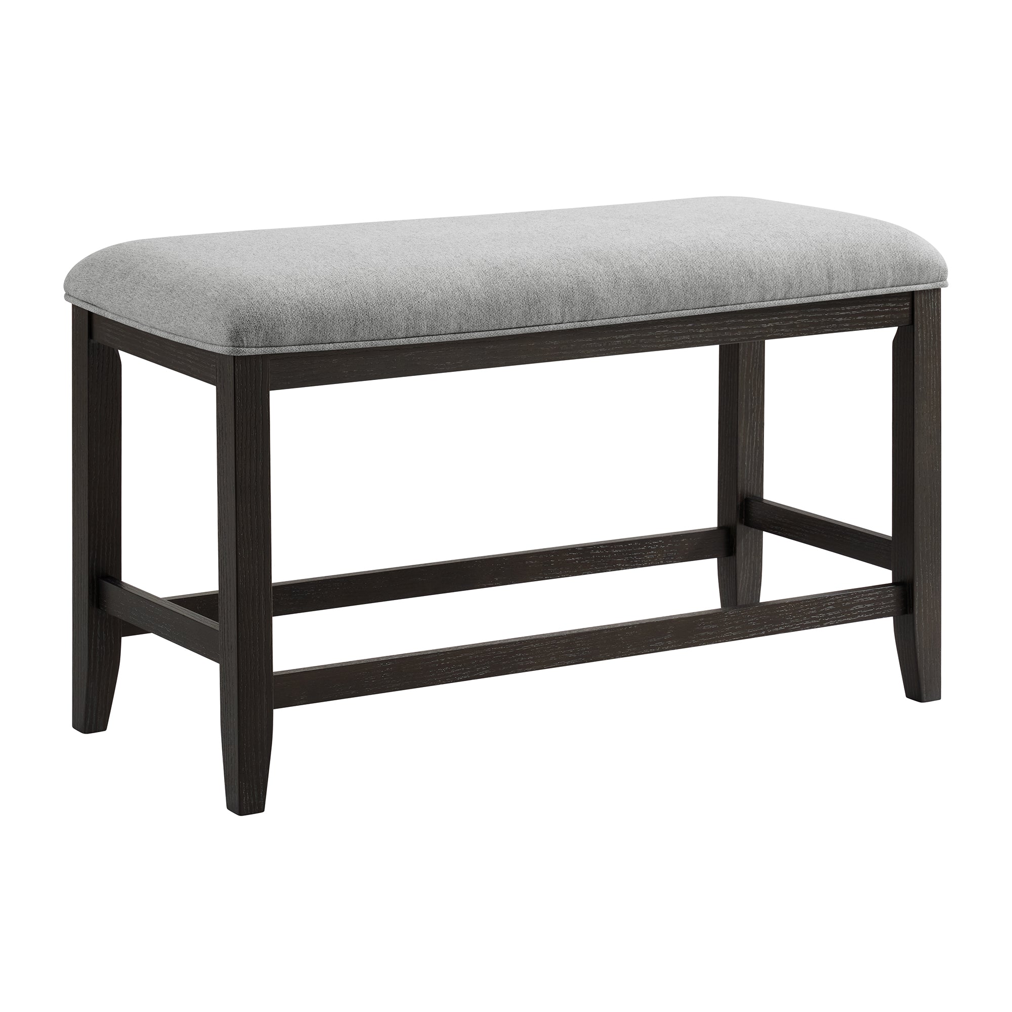 Elodie Counter Bench with Grey Fabric in Charcoal