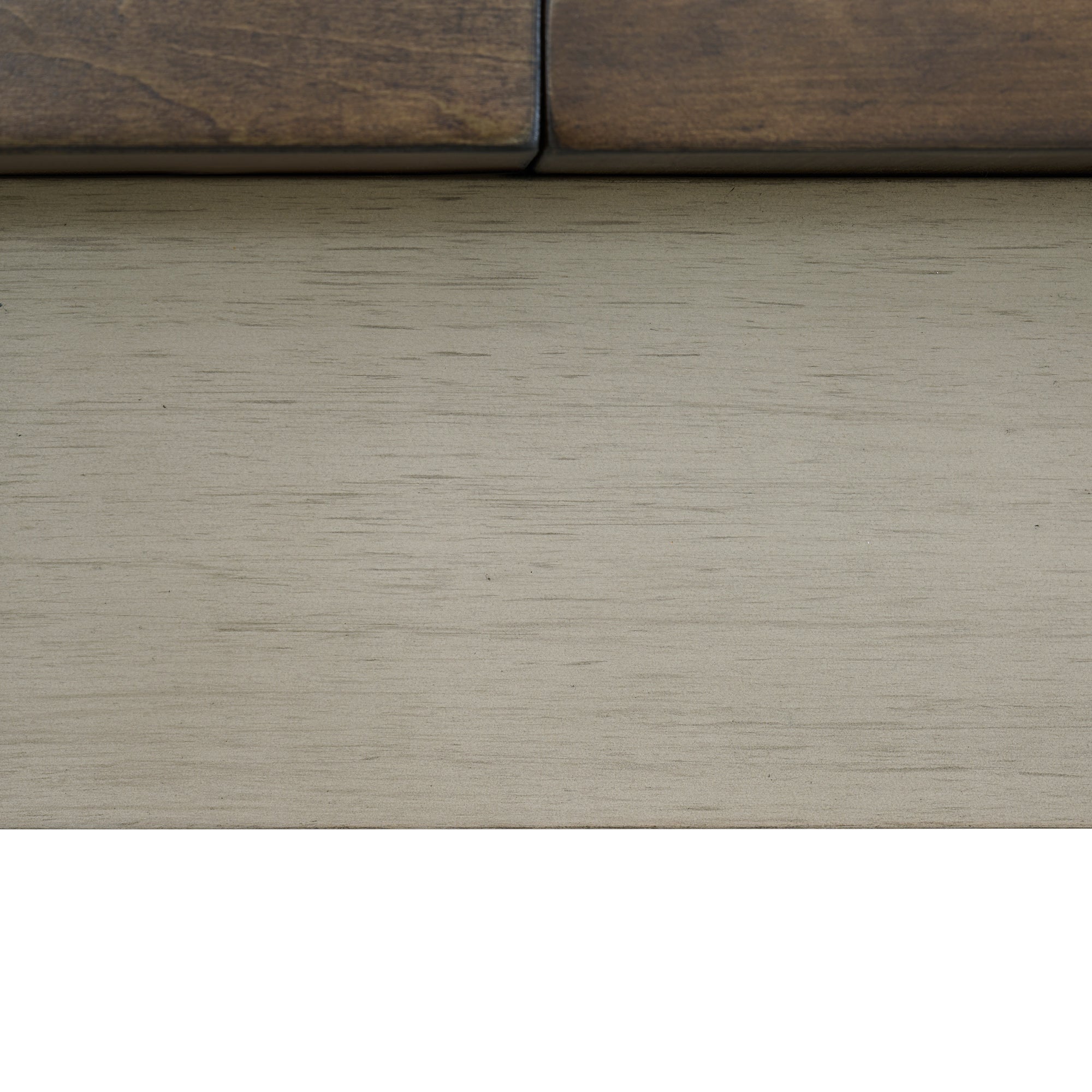 Farmington Storage Dining Bench in Medium Brown and Washed Stone