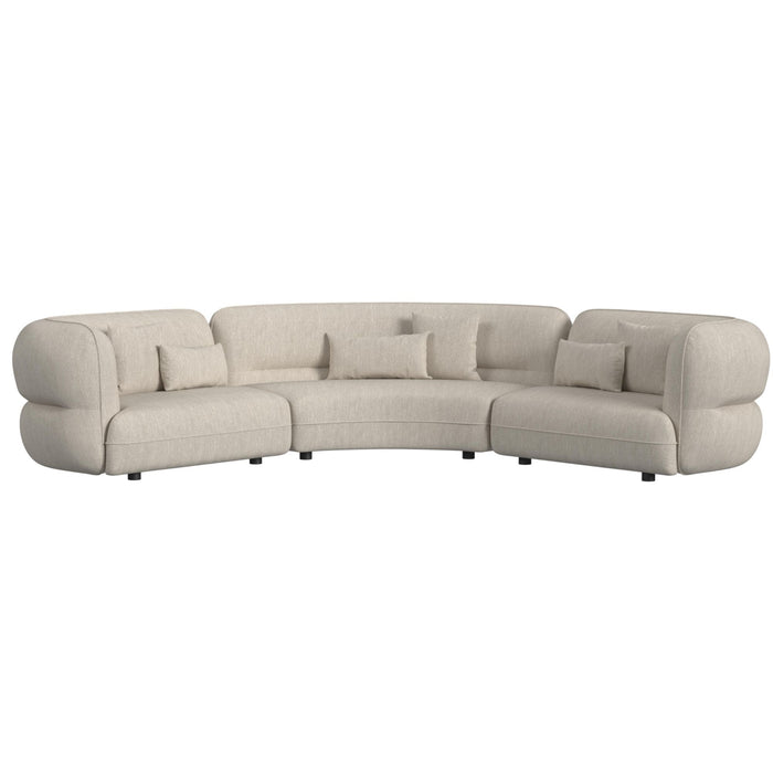 Four Seasons RHF Loveseat in Woolen Camel with 2 Pillows