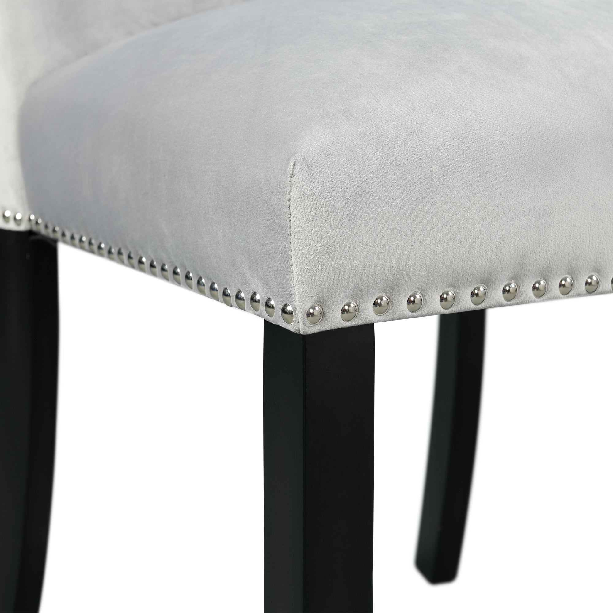 Francesca Counter Dining Gray Counter Velvet Side Chair (2 Per Pack)