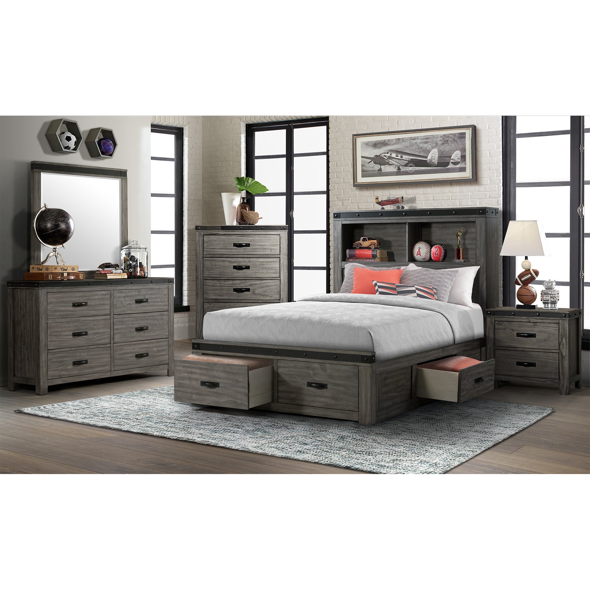 Wade Youth Full Platform Storage Bed