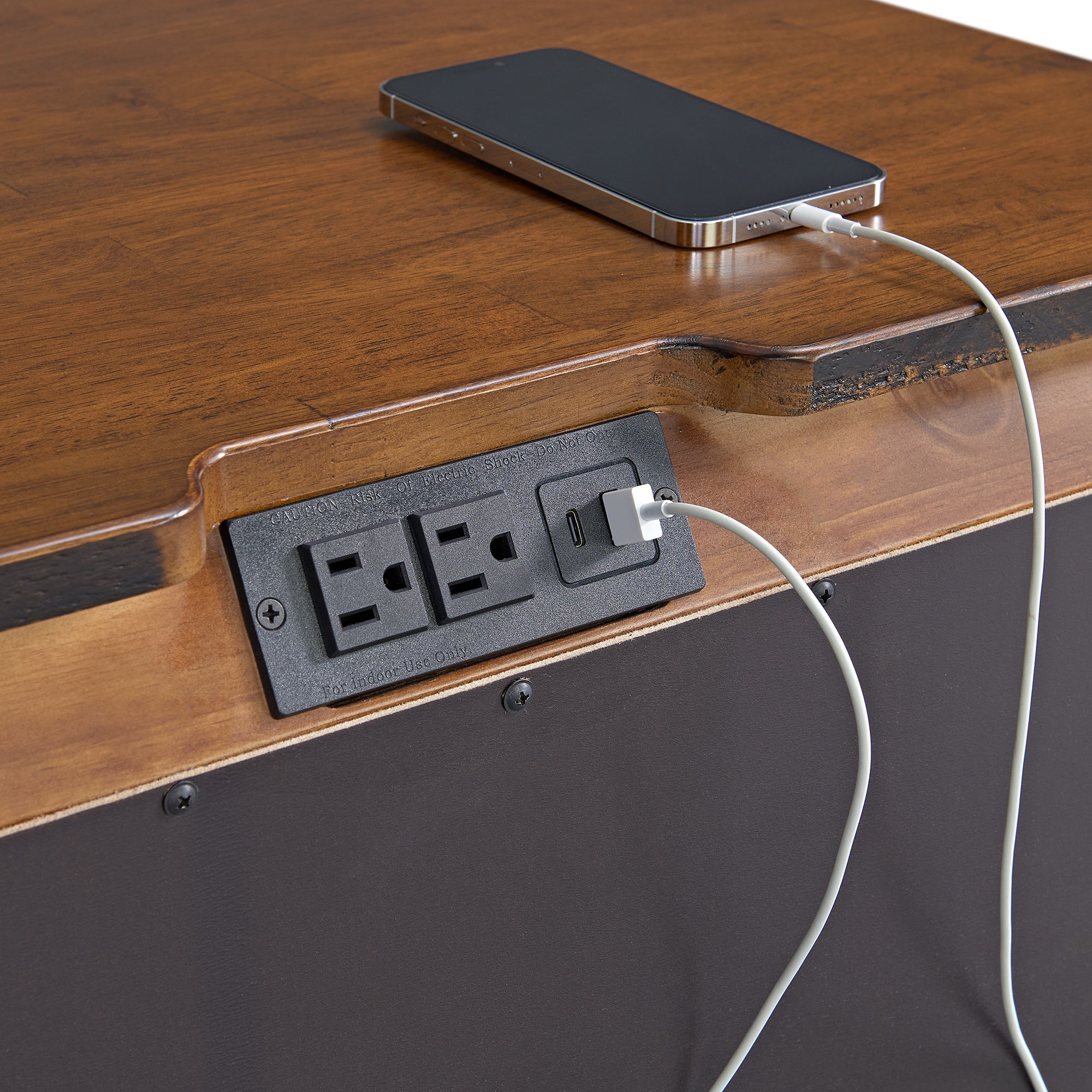 Gage 3-Drawer Nightstand with USB and Power in Chestnut