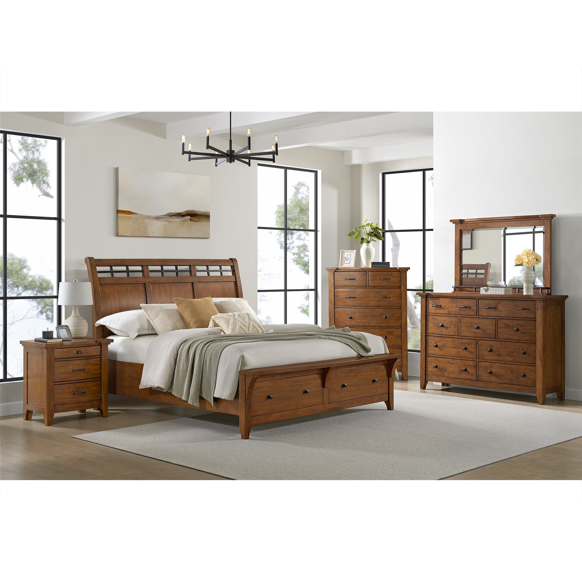 Gage 3-Drawer Nightstand with USB and Power in Chestnut