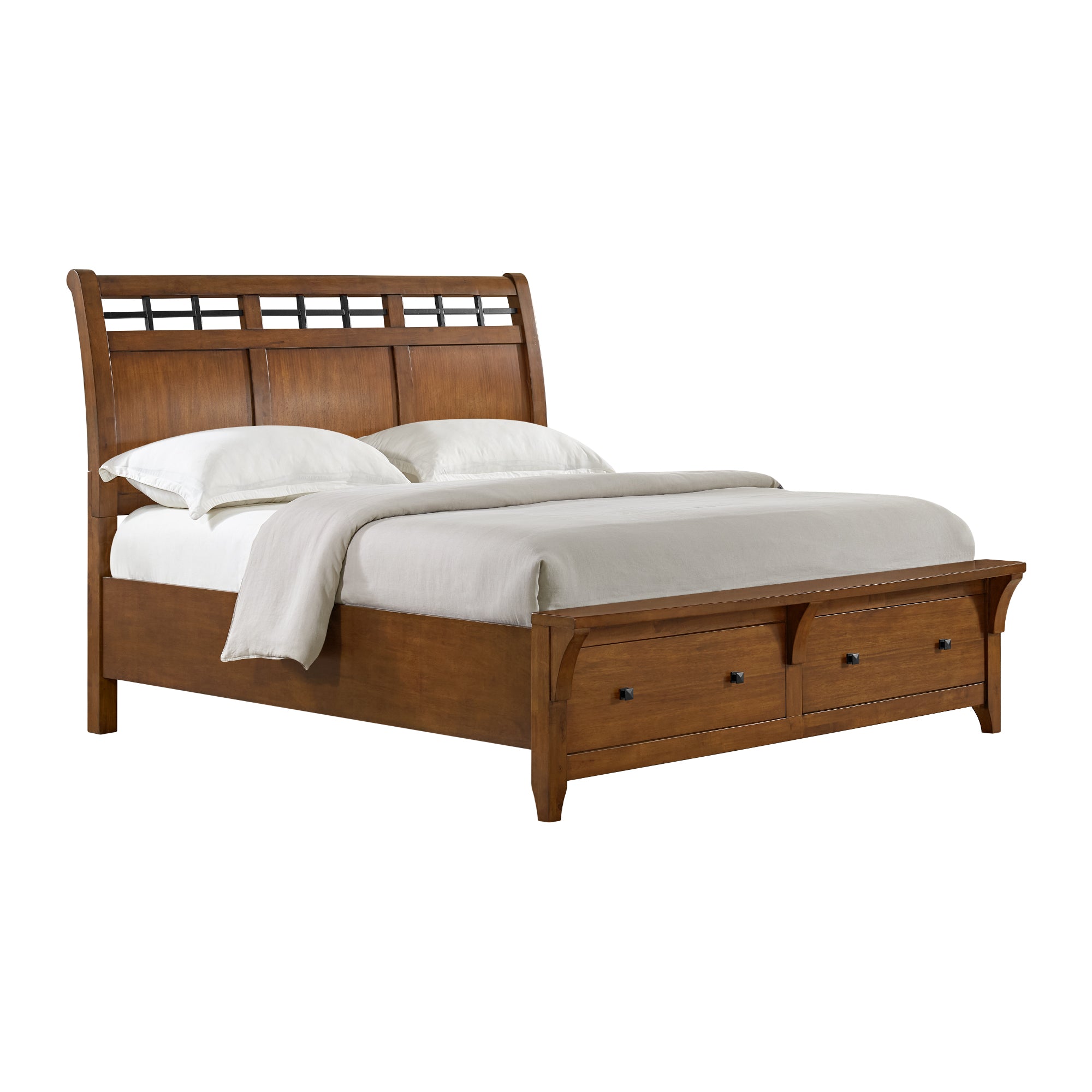 Gage King Sleigh Storage Bed in Chestnut
