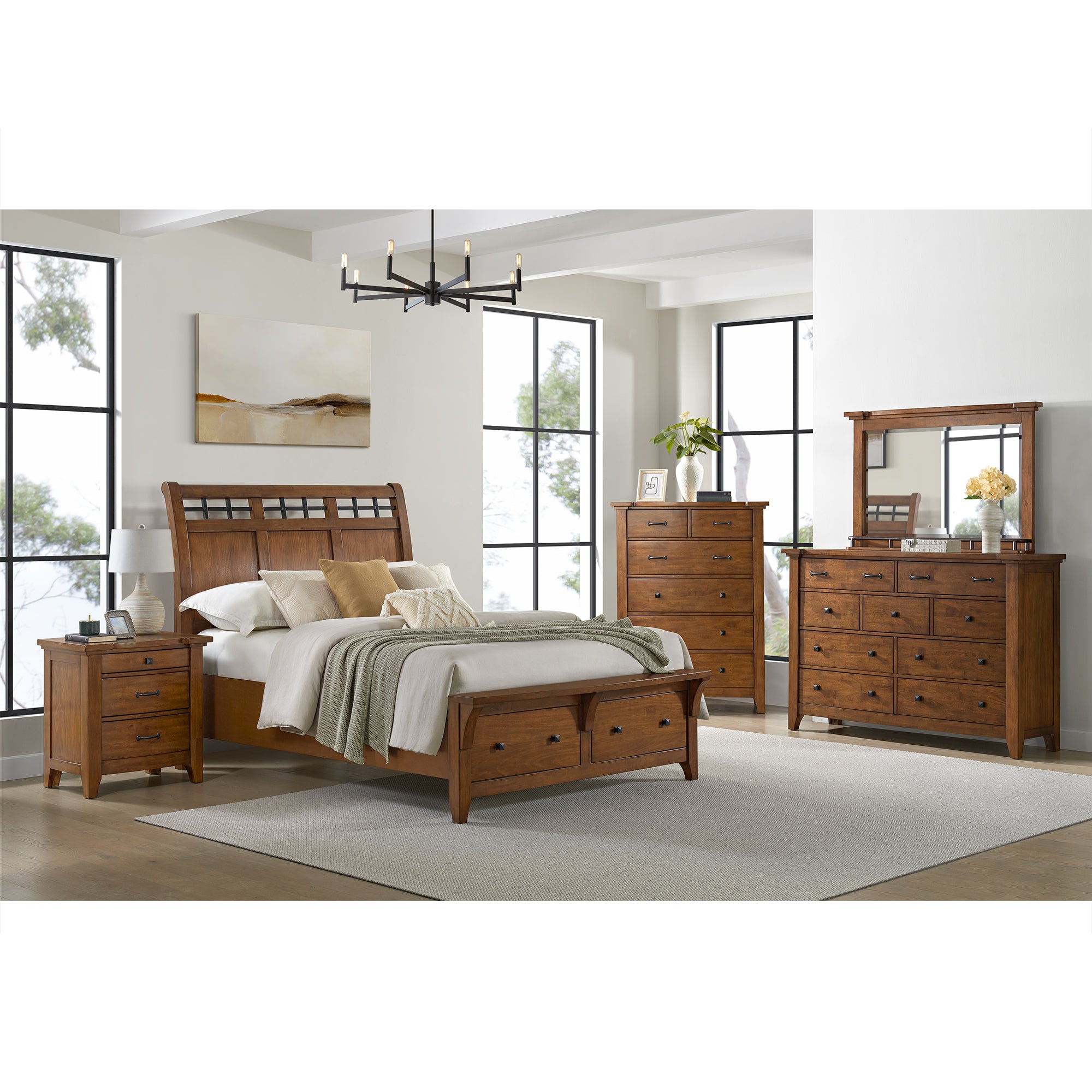 Gage 3-Drawer Nightstand with USB and Power in Chestnut – SKU B-15580-5-NS | Elements