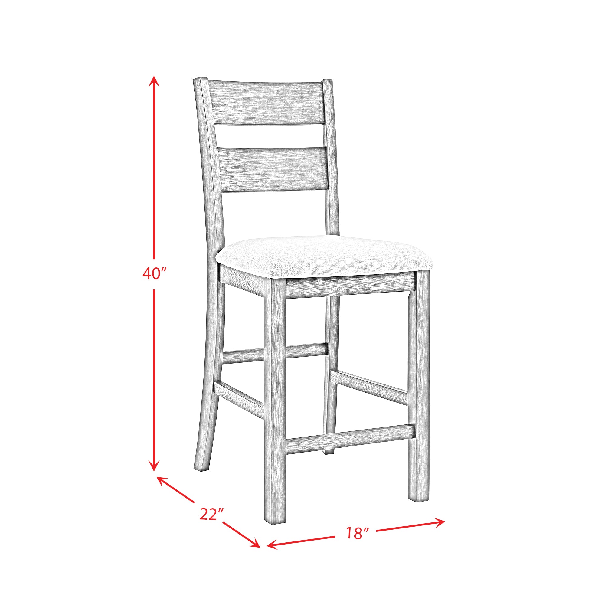 Garcia 5PC Counter Set with Table and 4 Chairs in Black