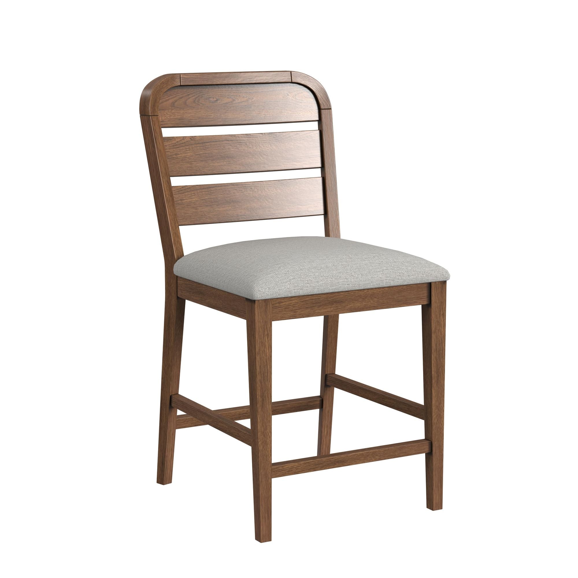 Glinda Counter Chair with Light Grey Fabric in Brown (2 Per Carton)