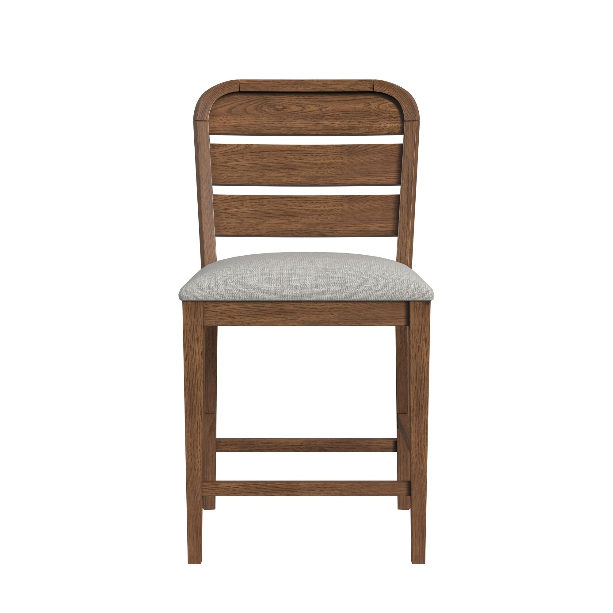 Glinda Counter Chair with Light Grey Fabric in Brown (2 Per Carton)