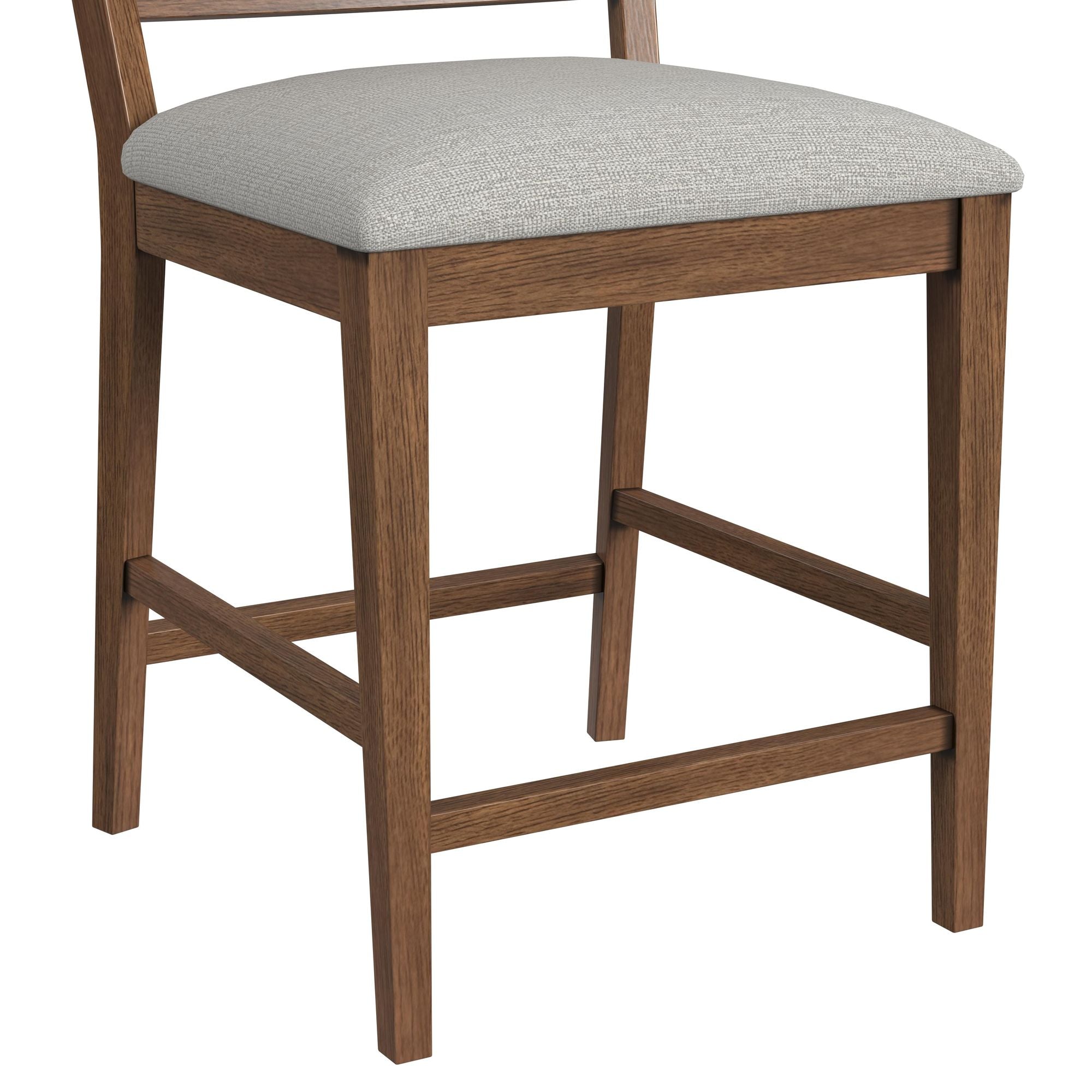 Glinda Counter Chair with Light Grey Fabric in Brown (2 Per Carton)
