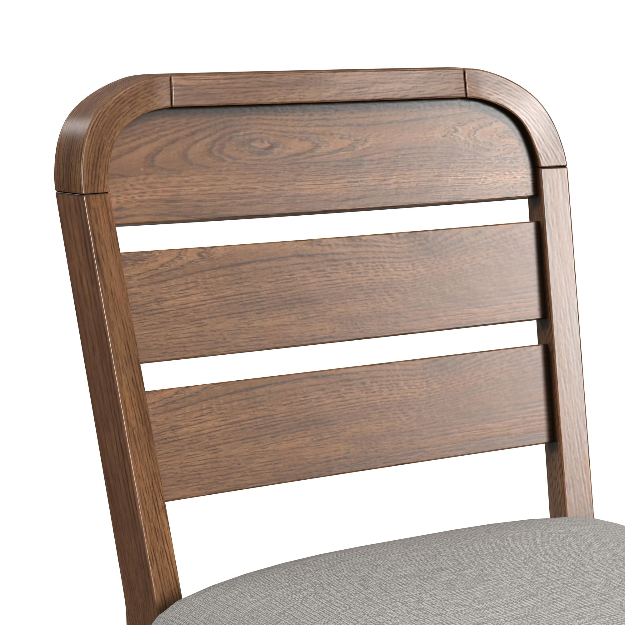 Glinda Counter Chair with Light Grey Fabric in Brown (2 Per Carton)