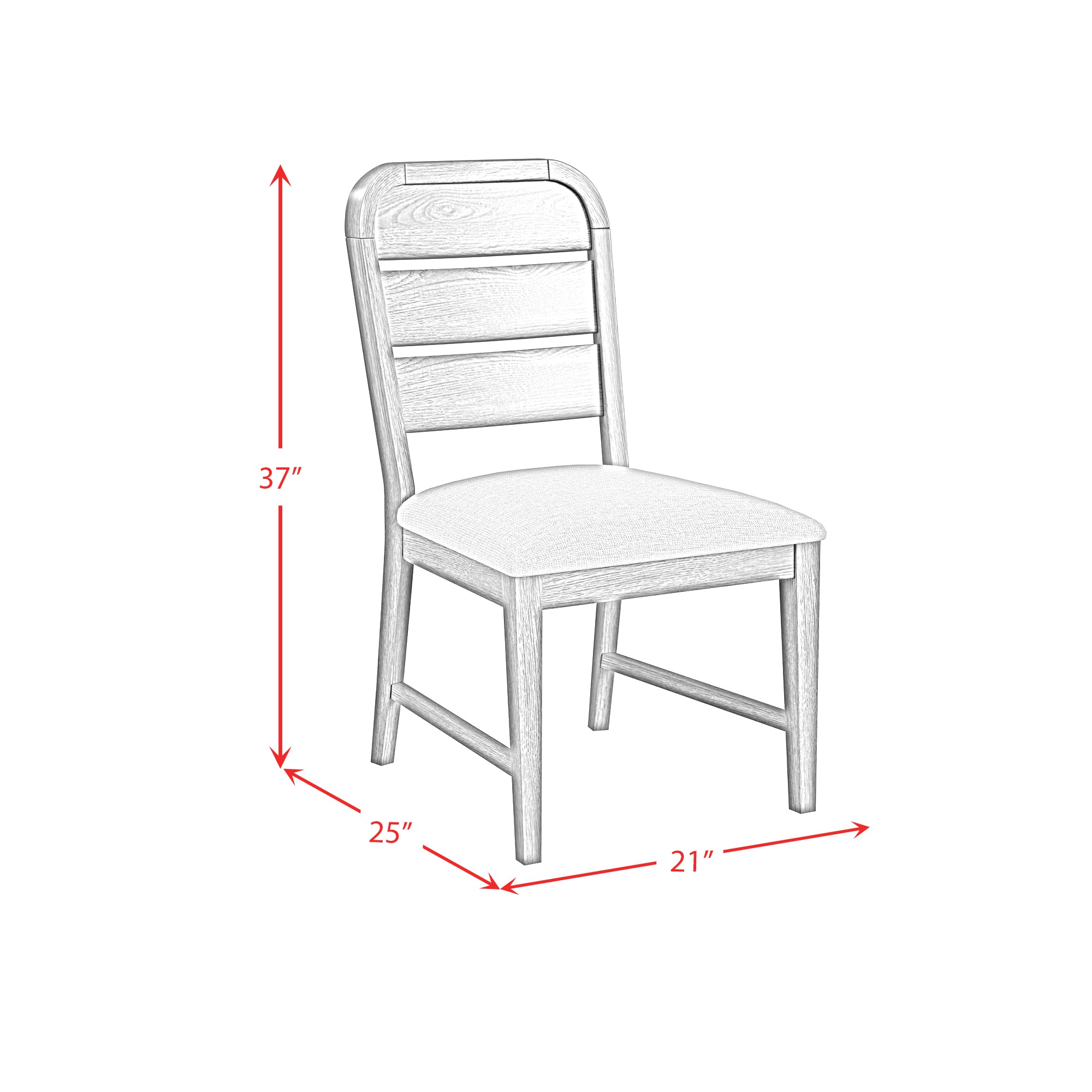 Glinda Dining Side Chair with Light Grey Fabric in Brown (2 Per Carton)