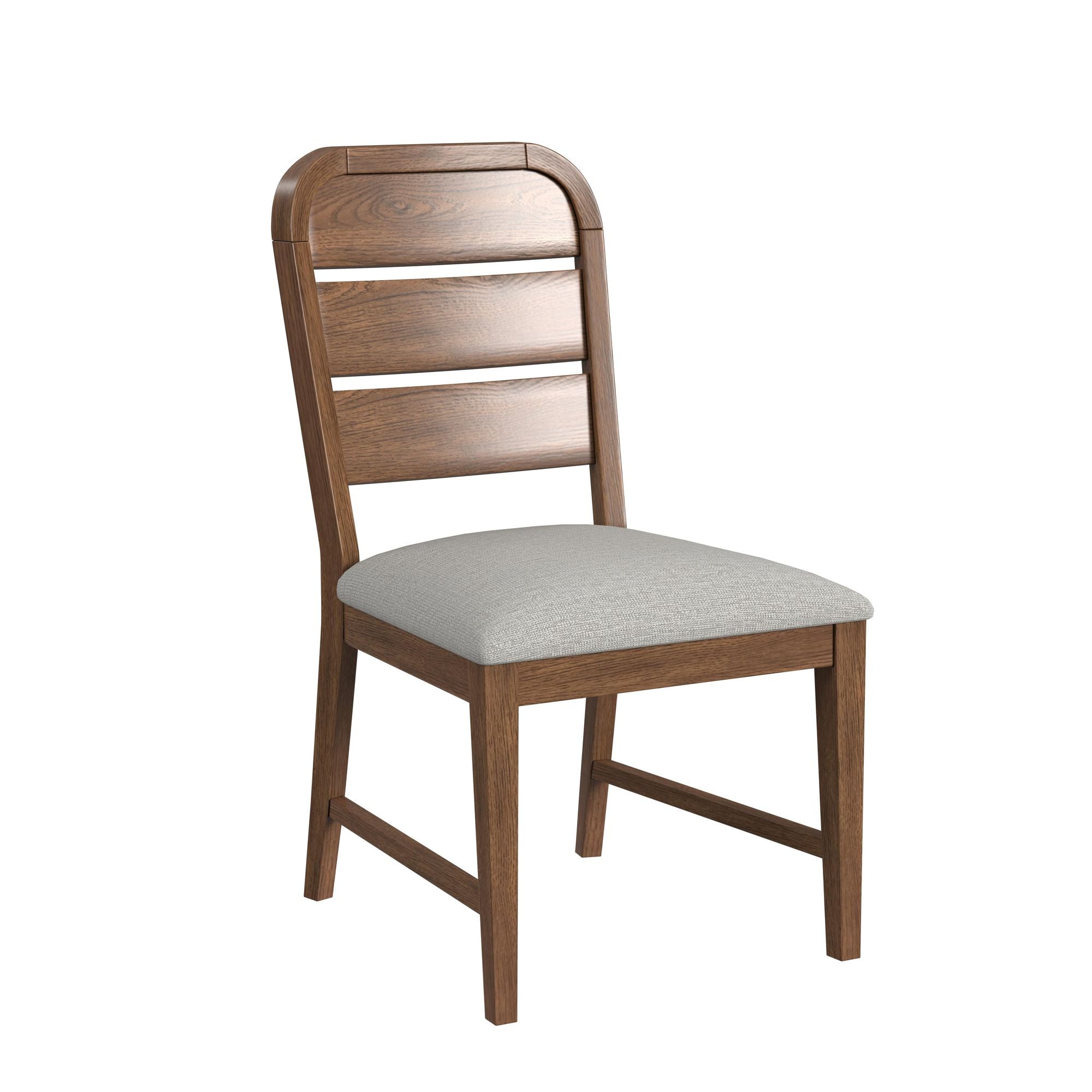 Glinda Dining Side Chair with Light Grey Fabric in Brown (2 Per Carton)
