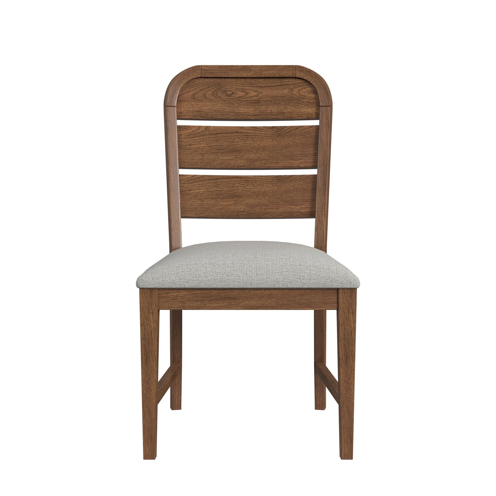 Glinda Dining Side Chair with Light Grey Fabric in Brown (2 Per Carton)