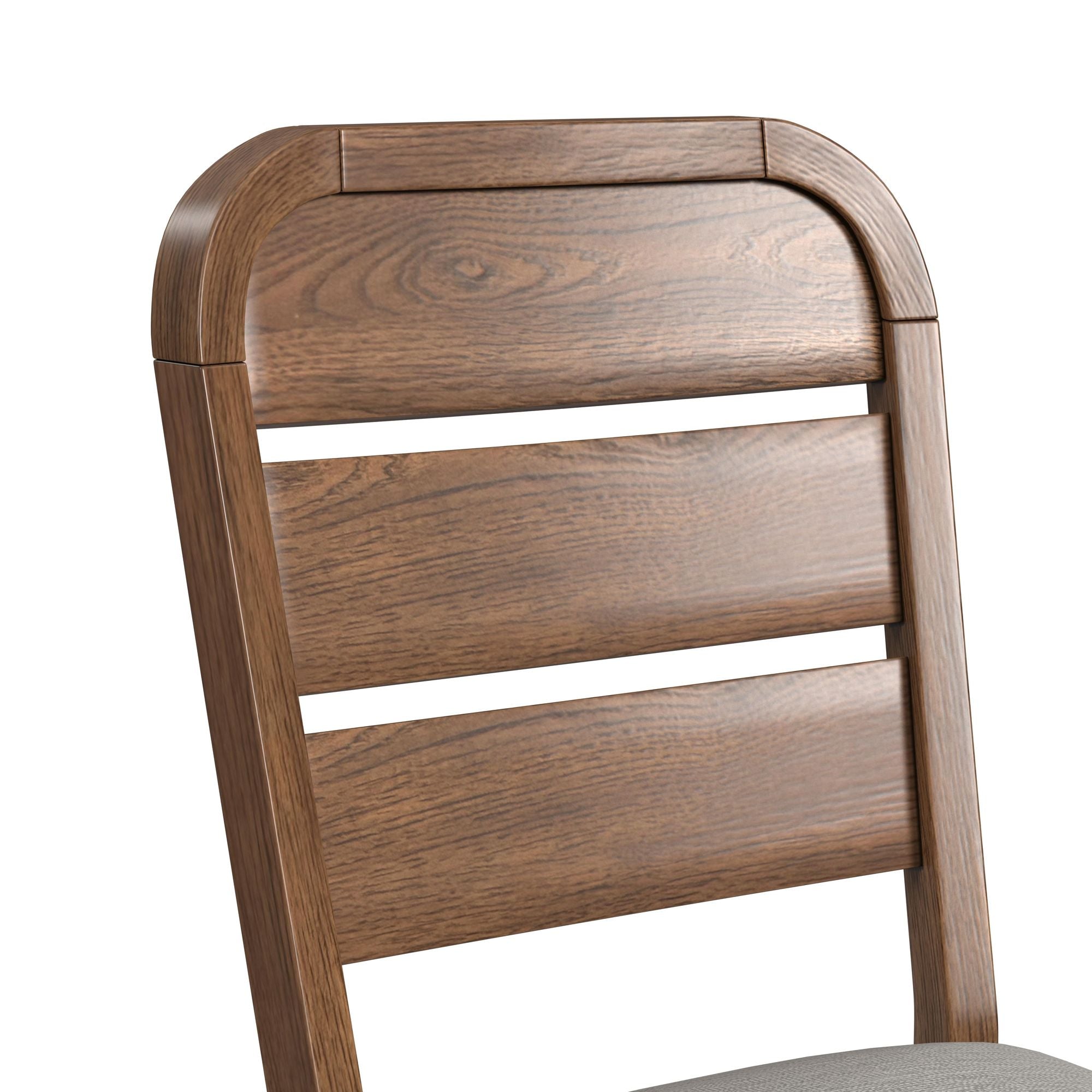 Glinda Dining Side Chair with Light Grey Fabric in Brown (2 Per Carton)