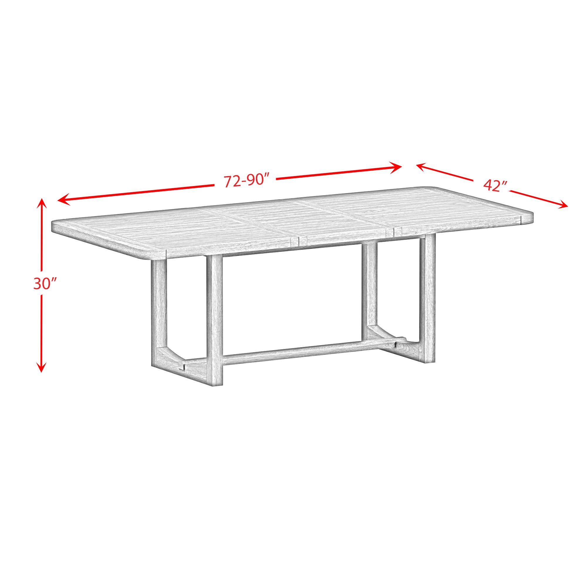 Glinda Dining Table with 18" Leaf in Brown