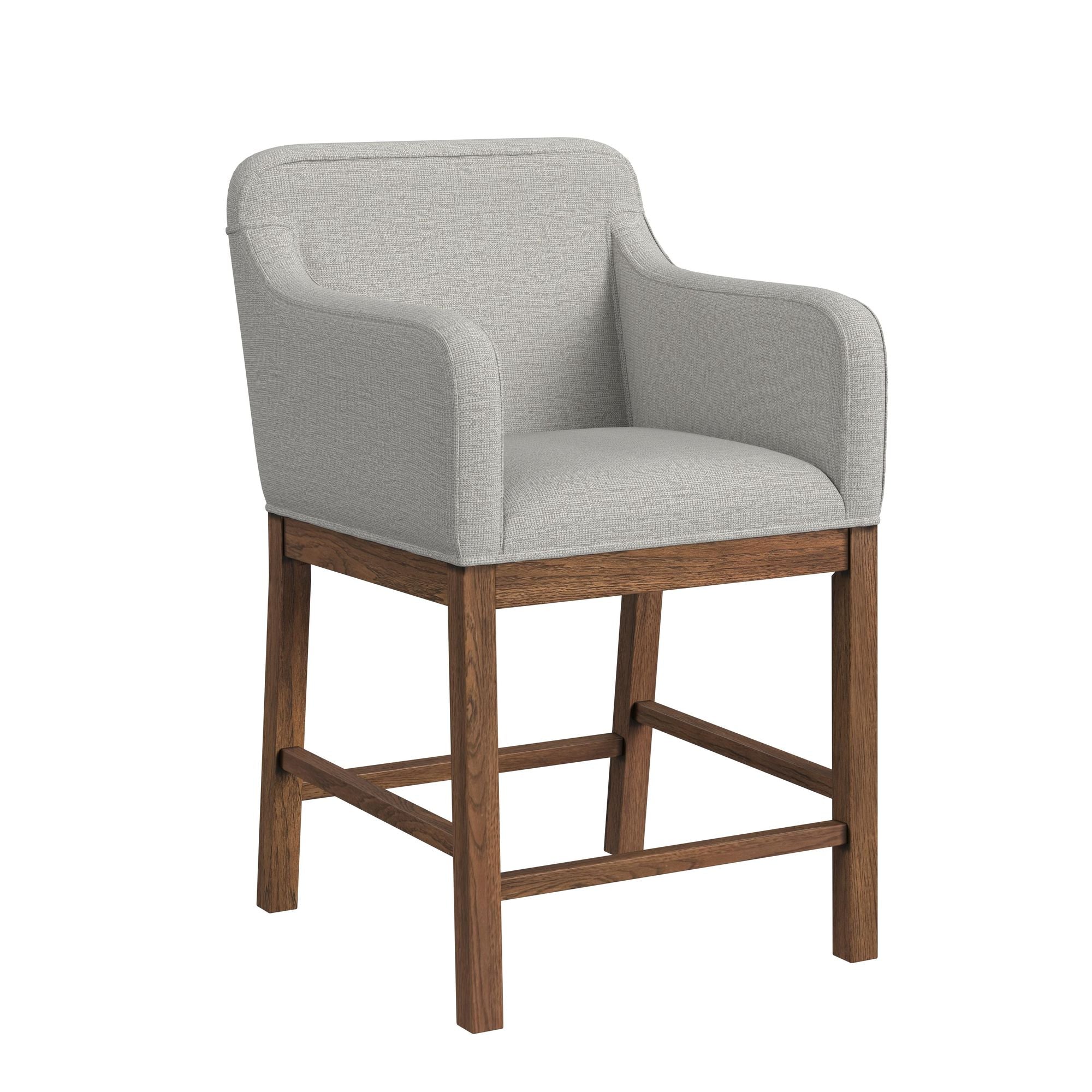 Glinda UPH Counter Chair with Light Grey Fabric in Brown (2 Per Carton)