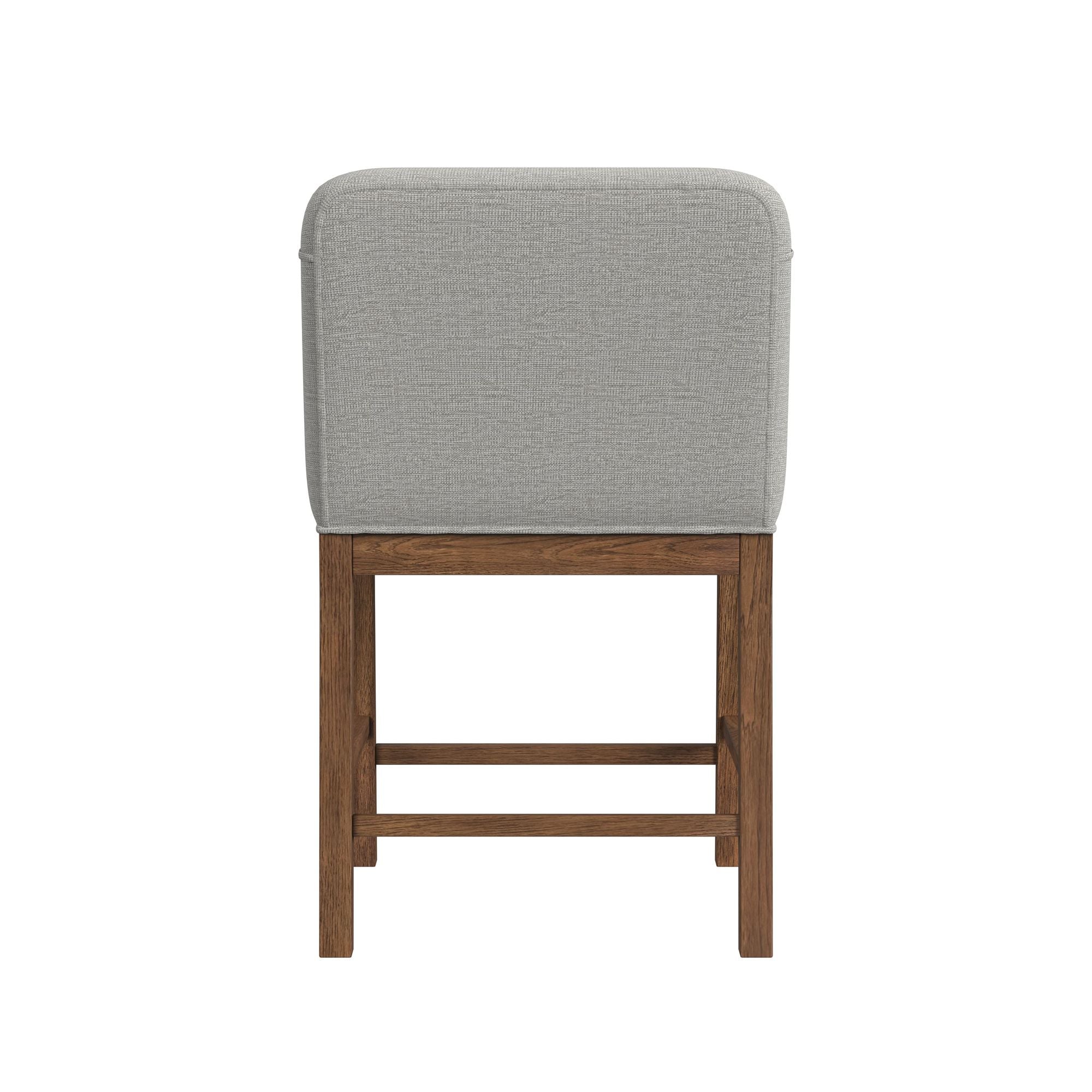 Glinda UPH Counter Chair with Light Grey Fabric in Brown (2 Per Carton)