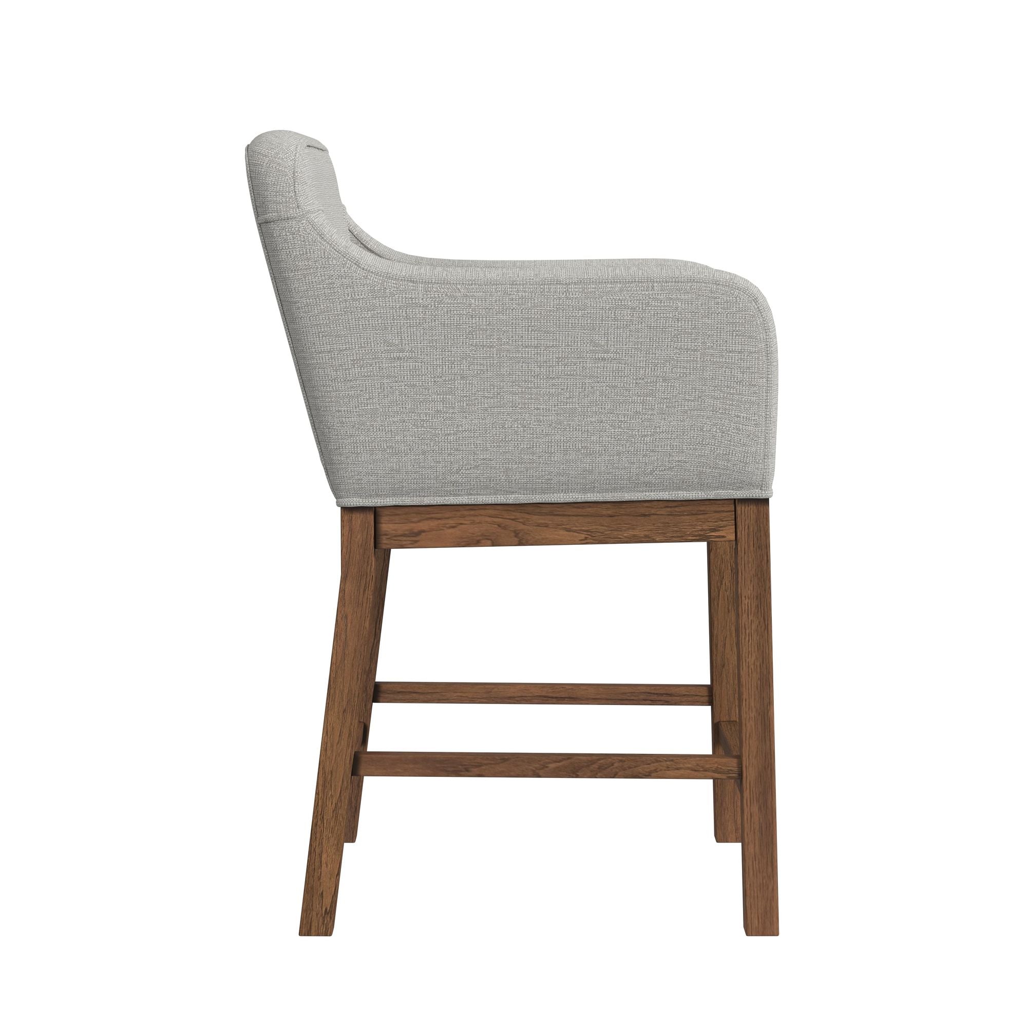Glinda UPH Counter Chair with Light Grey Fabric in Brown (2 Per Carton)