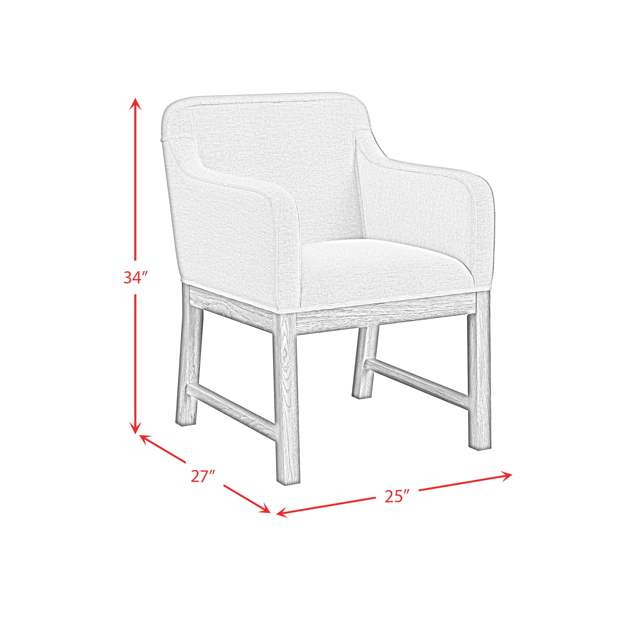 Glinda UPH Dining Chair with Light Grey Fabric in Brown (2 Per Carton)