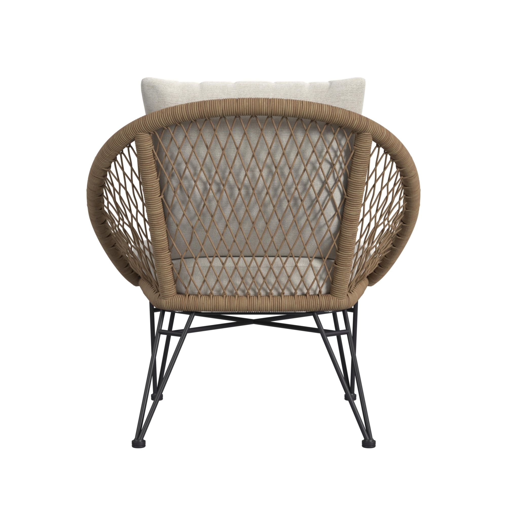 Grace Outdoor Seating 4PC Set - Black, Natural and Olefin Beige