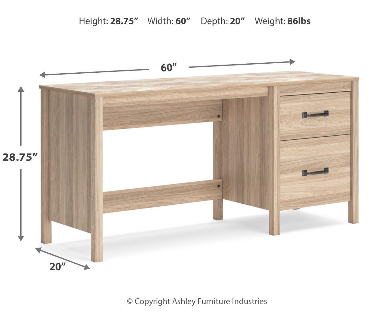Battelle 60" Home Office Desk