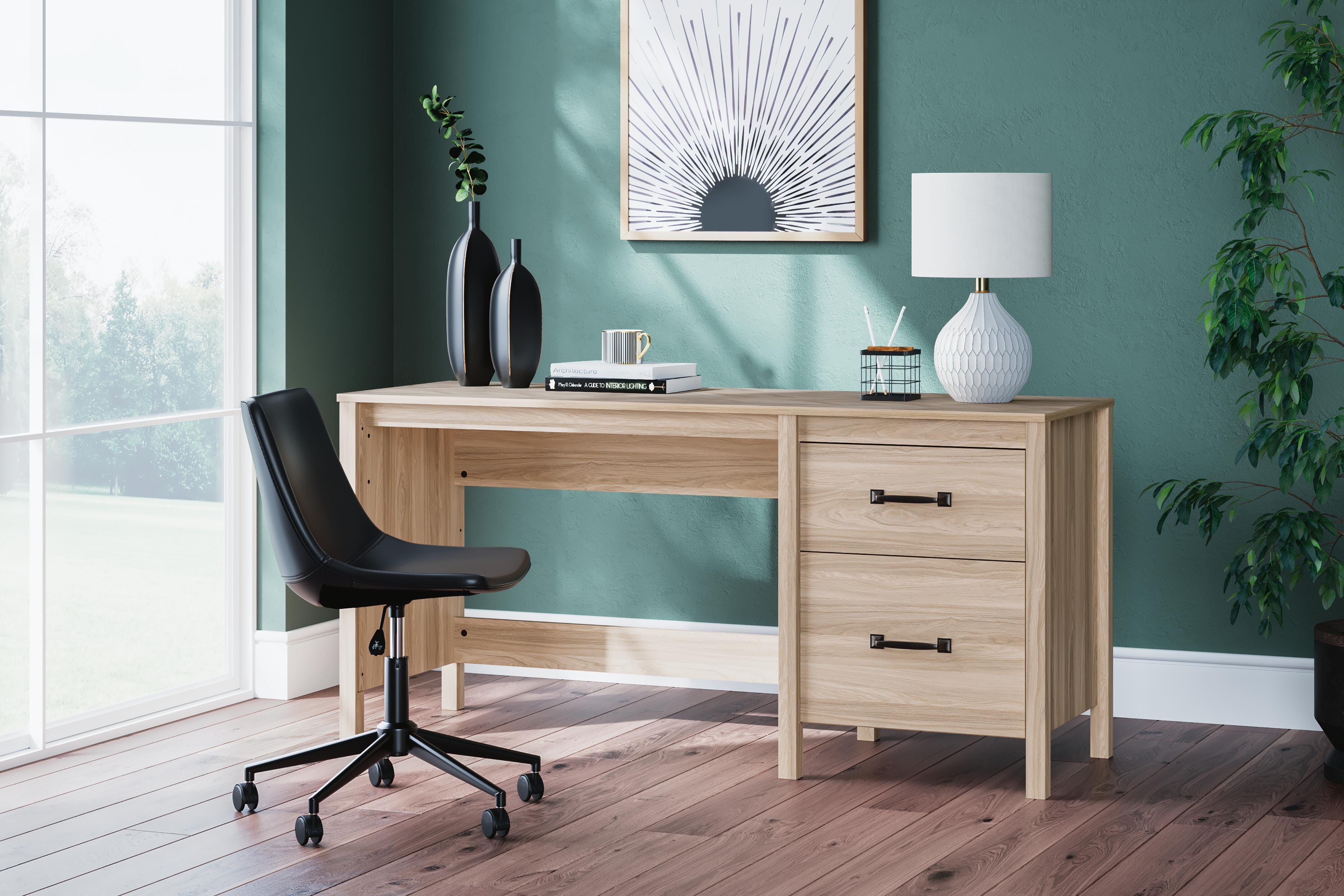 Dar Furniture - Ashley Furniture - Battelle 60" Home Office Desk - Home Office Desk / Tan - H3929-134