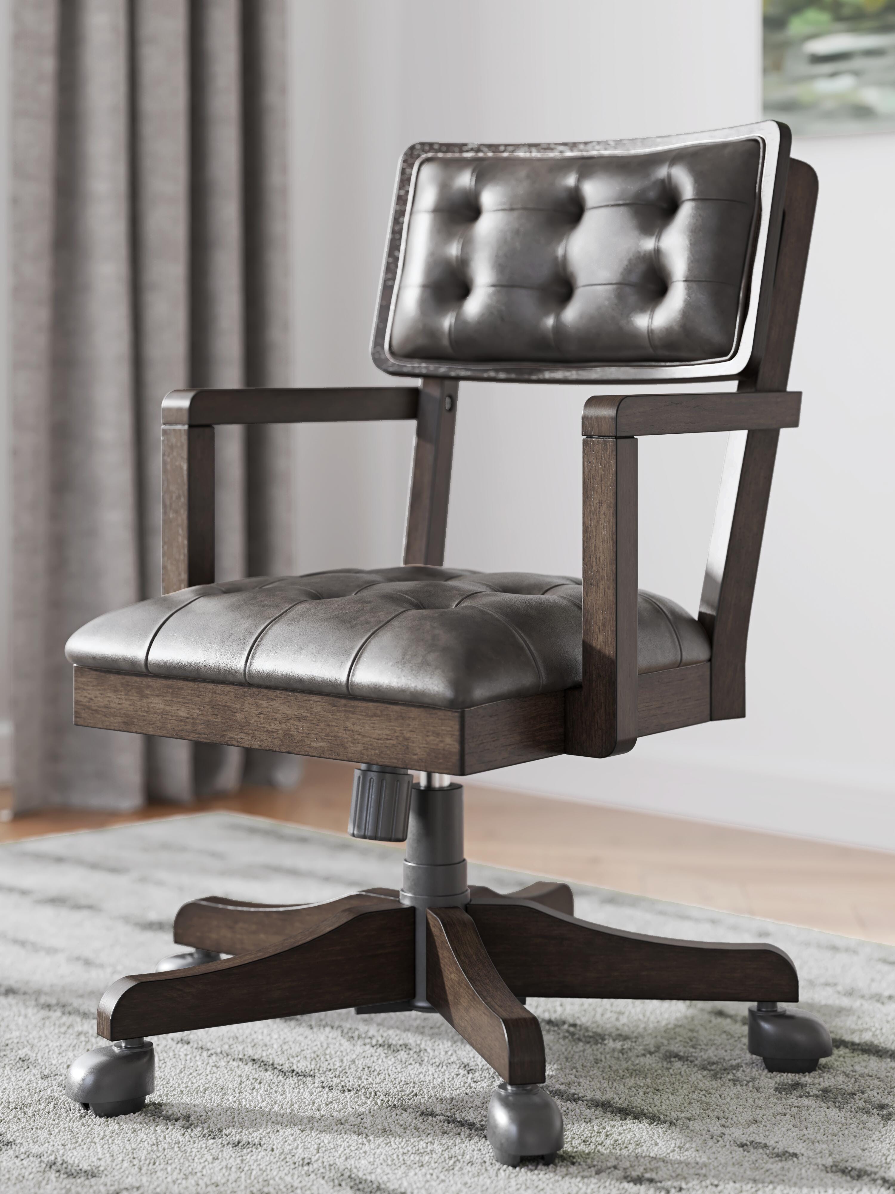 Dar Furniture - Ashley Furniture - Breckington Home Office Desk Chair - Home Office Desk Chair (1/CN) / Dark Brown - H556-01A