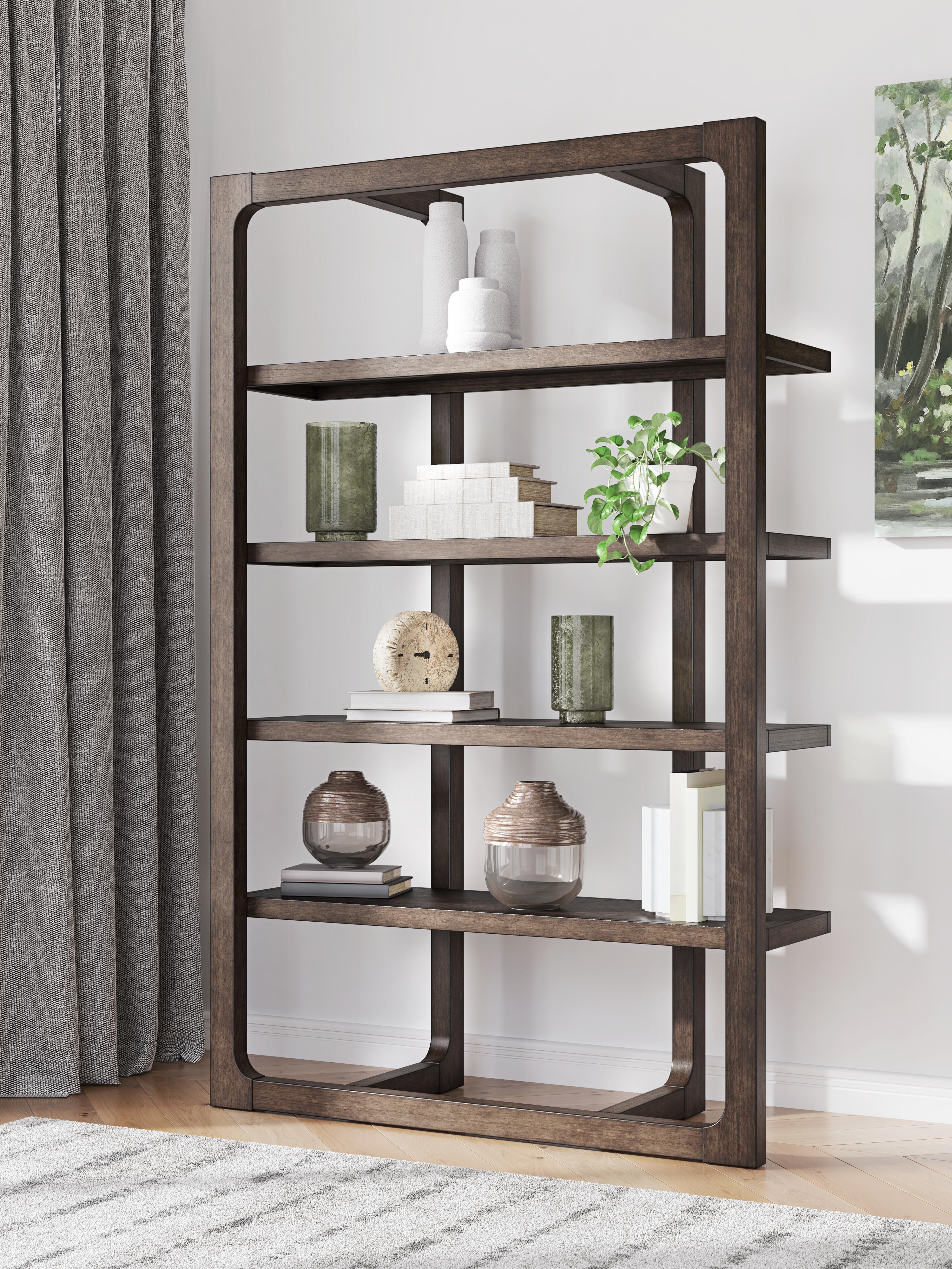 Dar Furniture - Ashley Furniture - Breckington 76" Bookcase - Bookcase / Dark Brown - H556-70