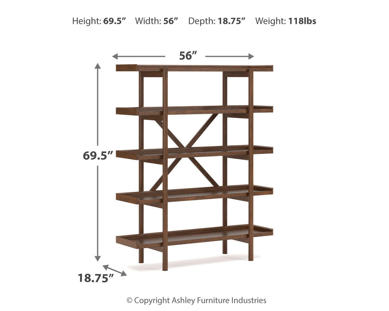 Lyncott 70" Bookcase