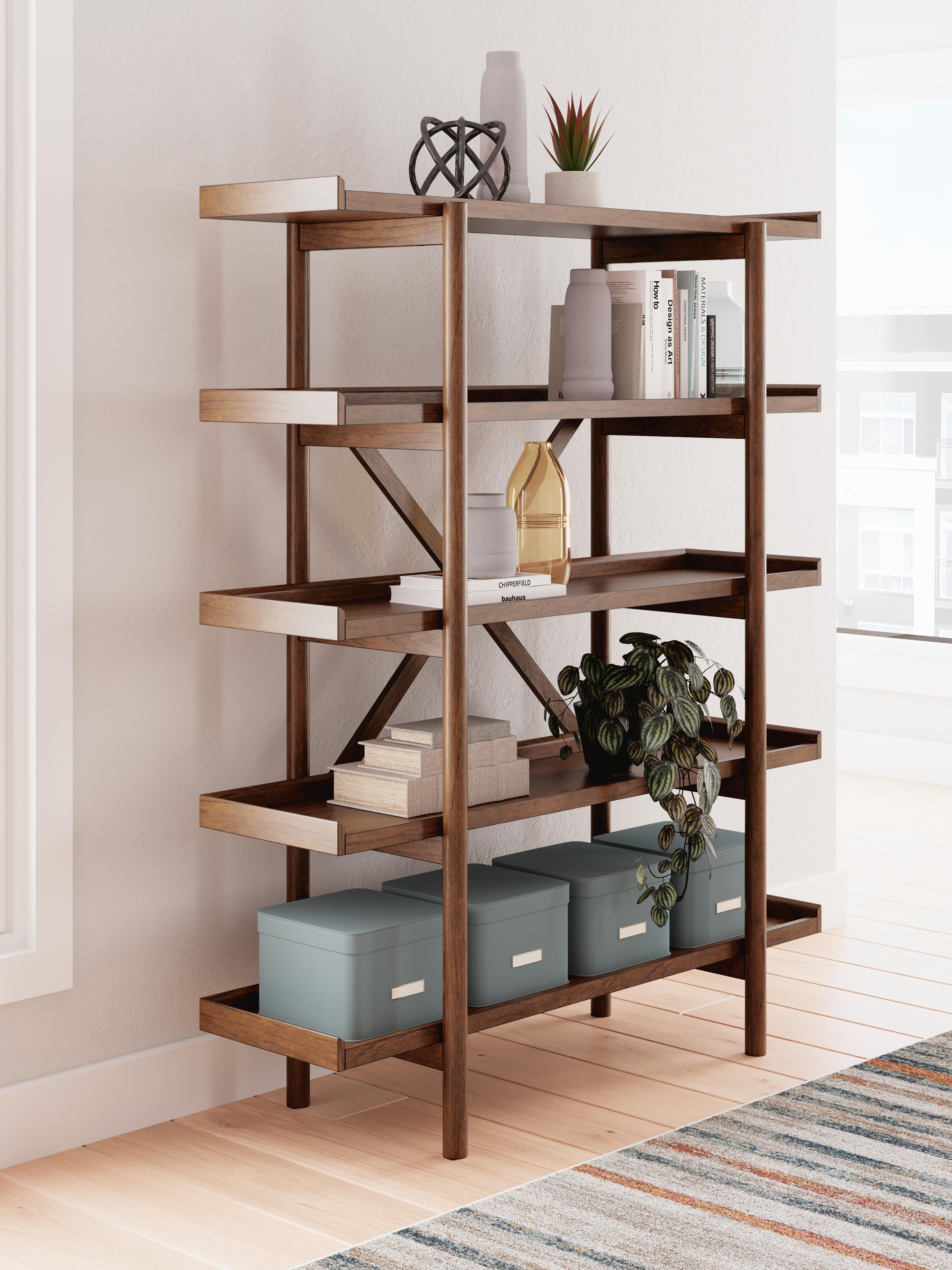Dar Furniture - Ashley Furniture - Lyncott 70" Bookcase - Bookcase / Brown - H615-70