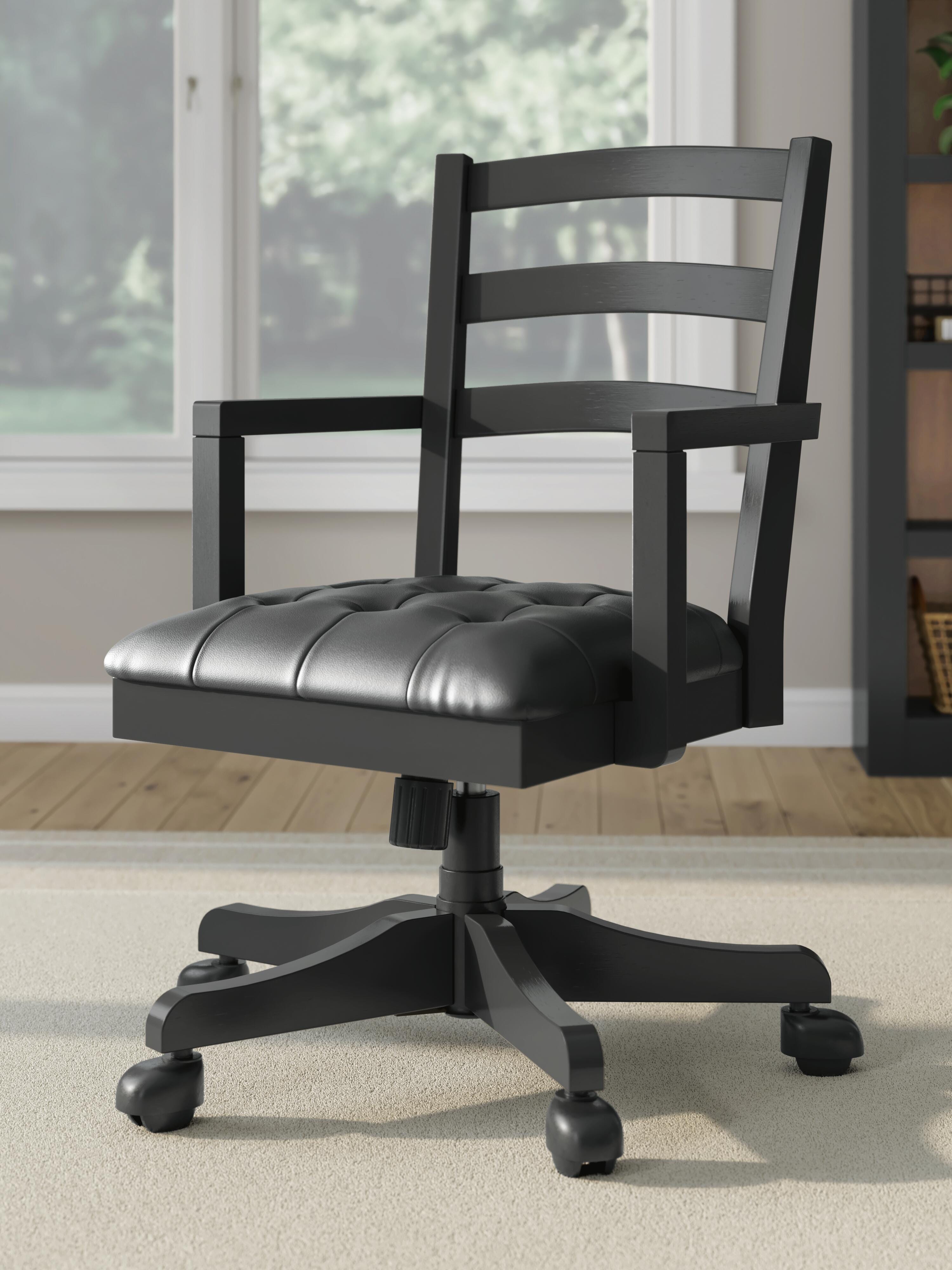 Dar Furniture - Ashley Furniture - Wildenauer Home Office Desk Chair - Home Office Swivel Desk Chair / Black - H664-01A