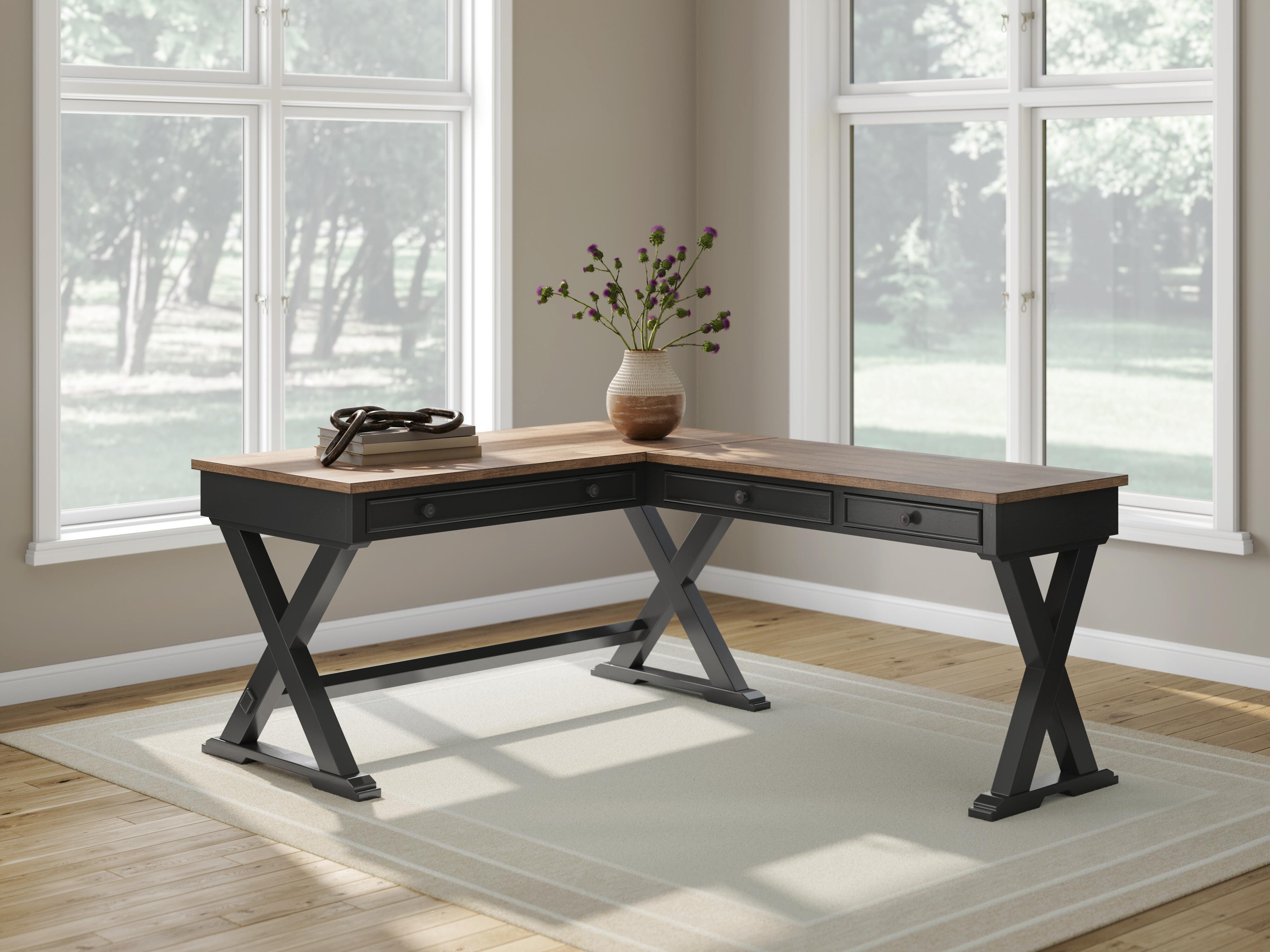Dar Furniture - Ashley Furniture - Wildenauer Home Office Desk - Home Office Desk / Brown/Black - H664H2