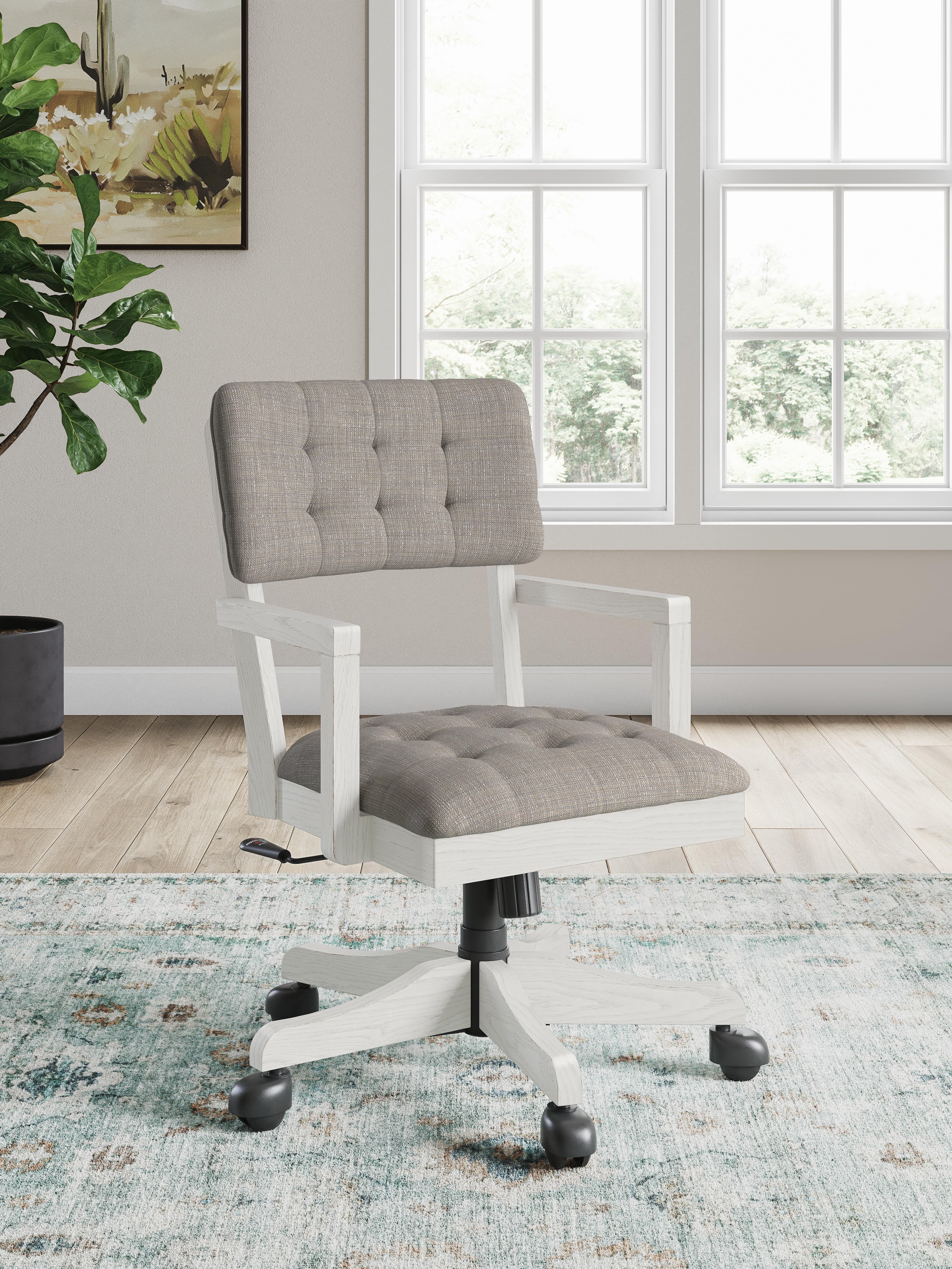 Dar Furniture - Ashley Furniture - Robbinsdale Home Office Desk Chair - Home Office Desk Chair (1/CN) / Antique White - H742-01A