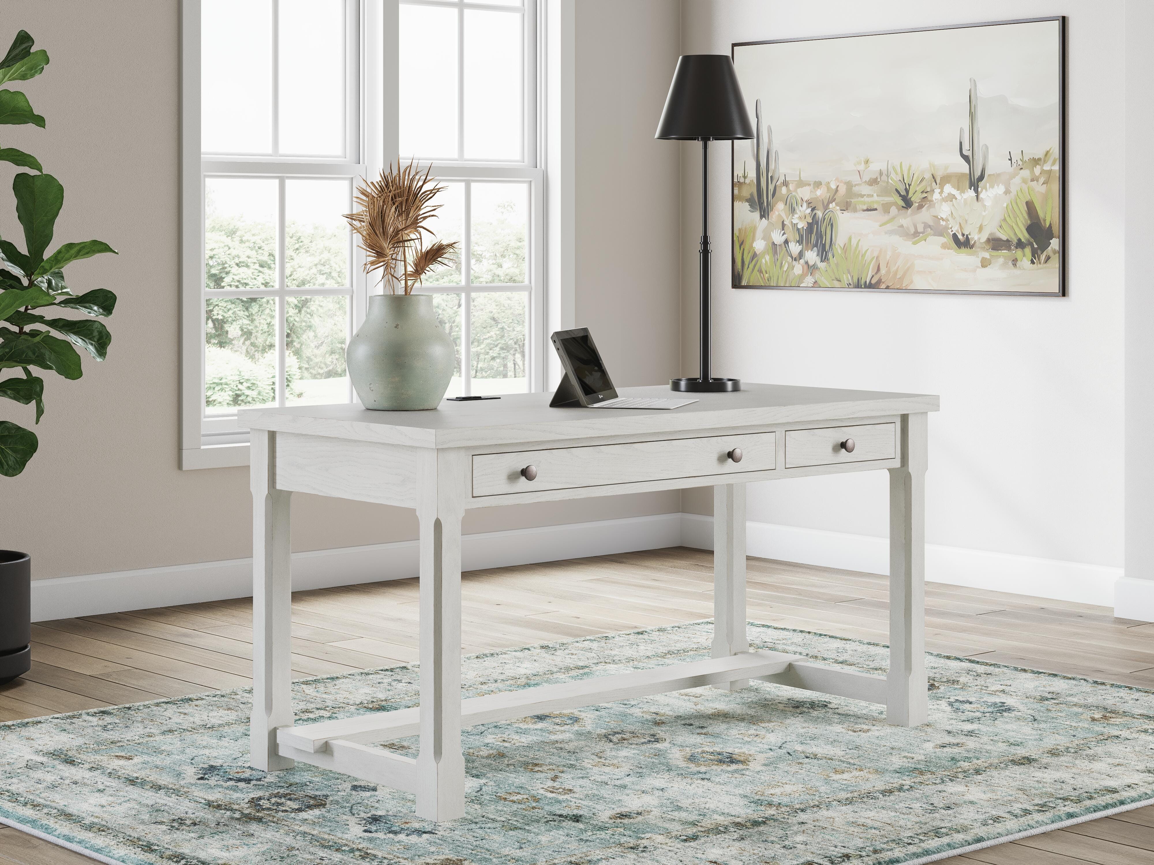 Dar Furniture - Ashley Furniture - Robbinsdale Home Office Desk - Home Office Desk / Antique White - H742-34