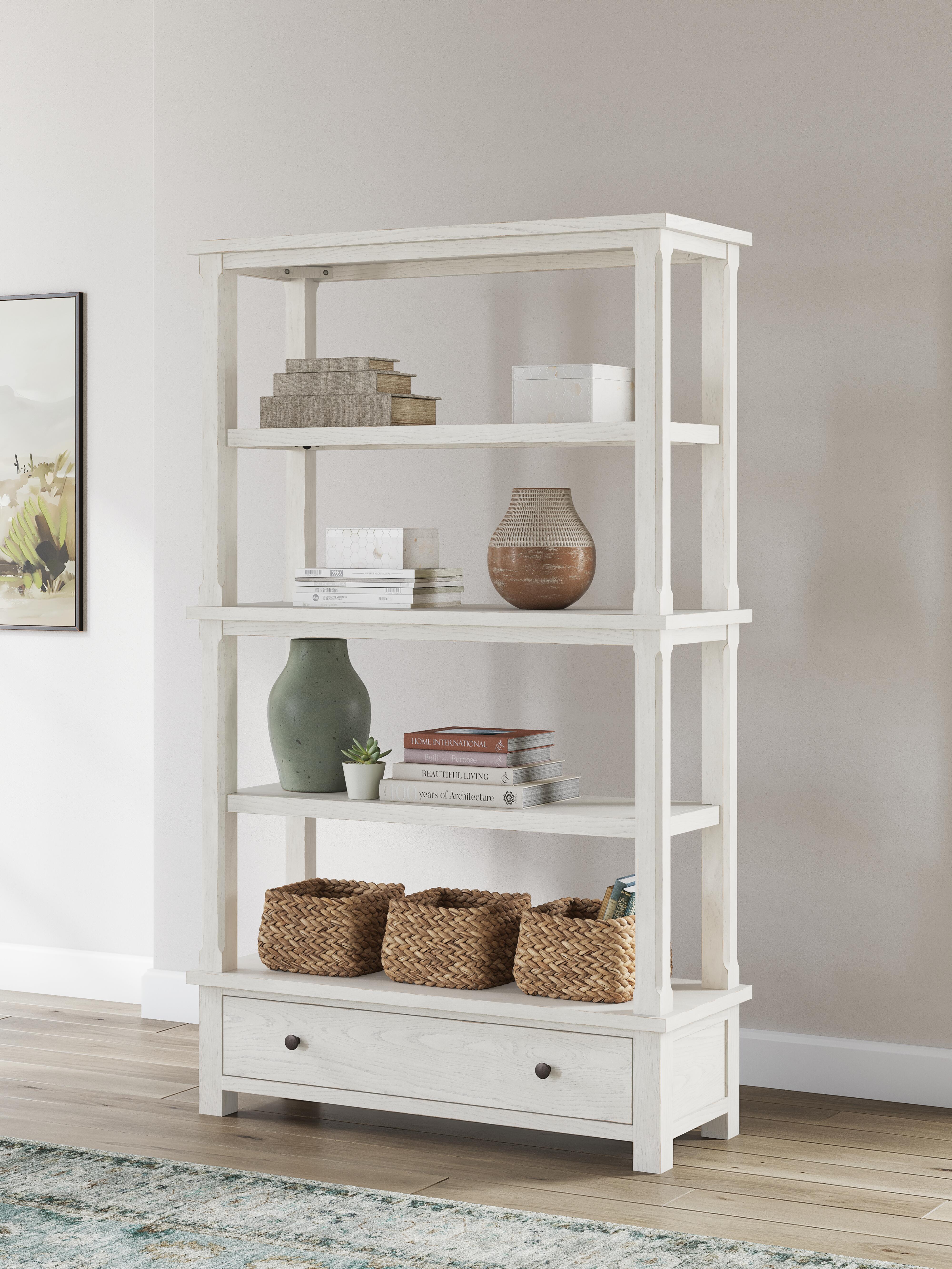 Dar Furniture - Ashley Furniture - Robbinsdale 75" Bookcase - Bookcase / Antique White - H742-70