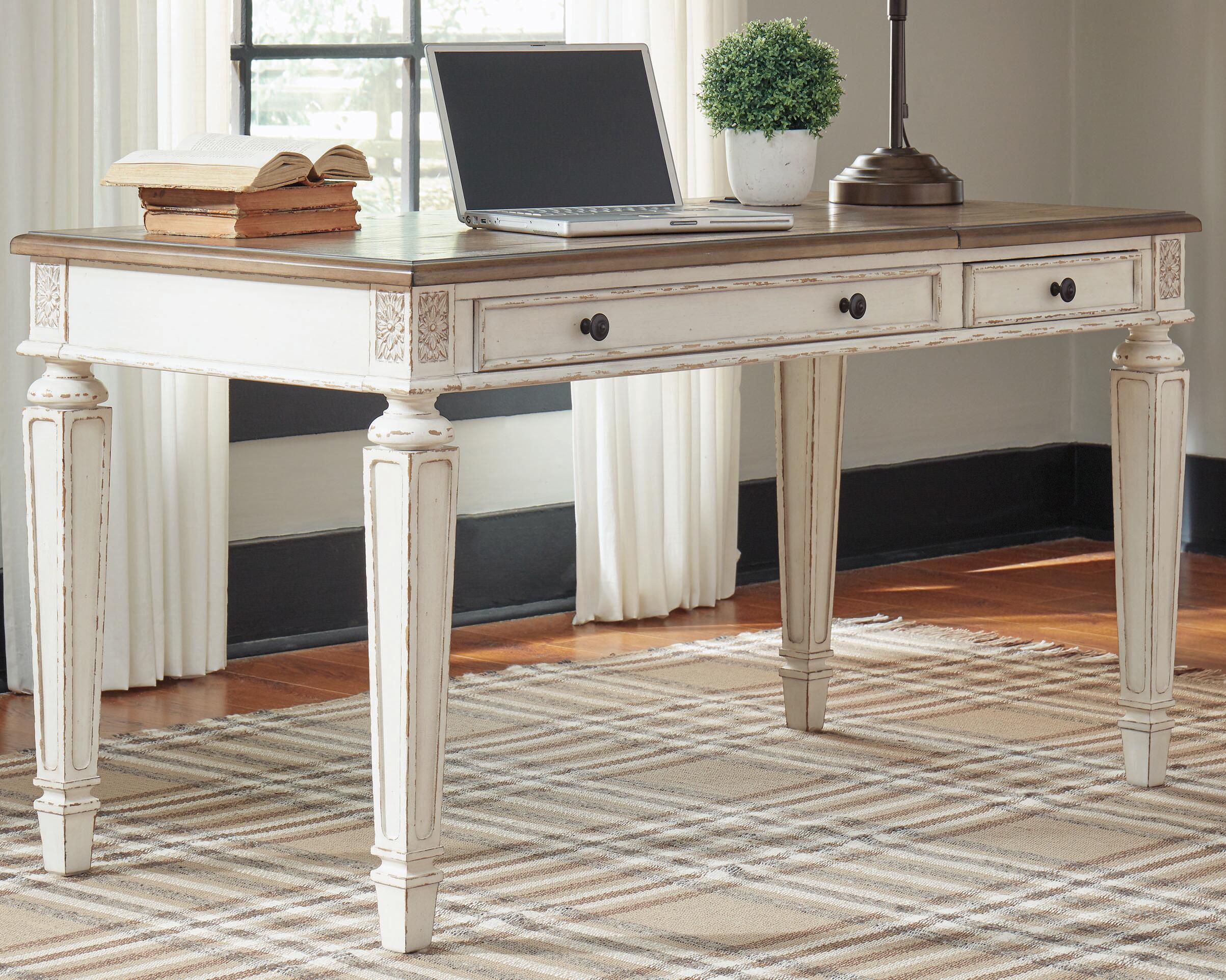 Dar Furniture - Ashley Furniture - Realyn Home Office Lift Top Desk - Home Office Lift Top Desk / White/Brown - H743-134
